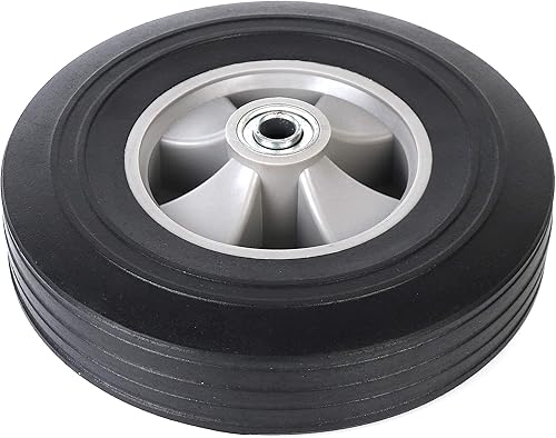 Miniatura 4 de AR-PRO - Neumáticos y ruedas de goma sólida sin planos de 10 x 2.5 pulgadas, ruedas sólidas de 10 pulgadas con ejes de 5/8 pulgadas y cubo de