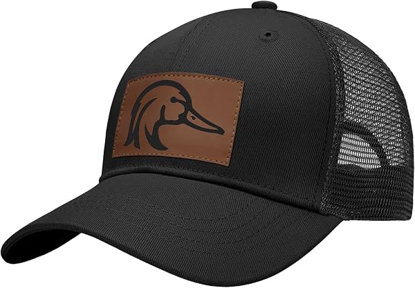 Gorra Trucker con Parche de Cuero - Gorra de Béisbol Ajustable, Gorra de Malla con Cierre de Golpe, Regalo para Hombre y Mujer