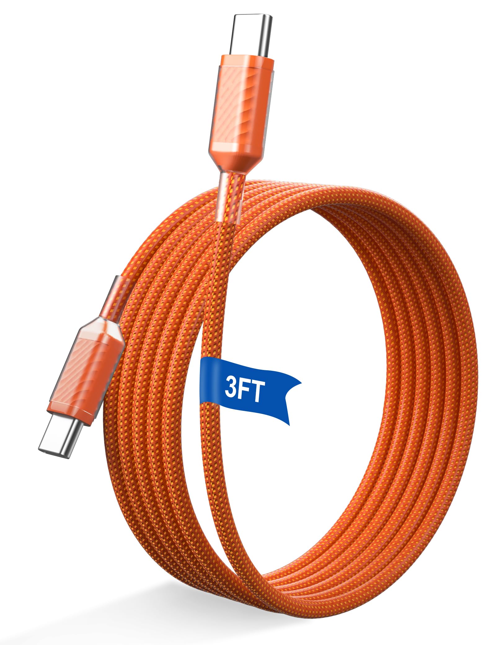 60W USB C to USB C Charger Cable 3FT for MacBook Air Pro 45W 40W 3A PD Fast