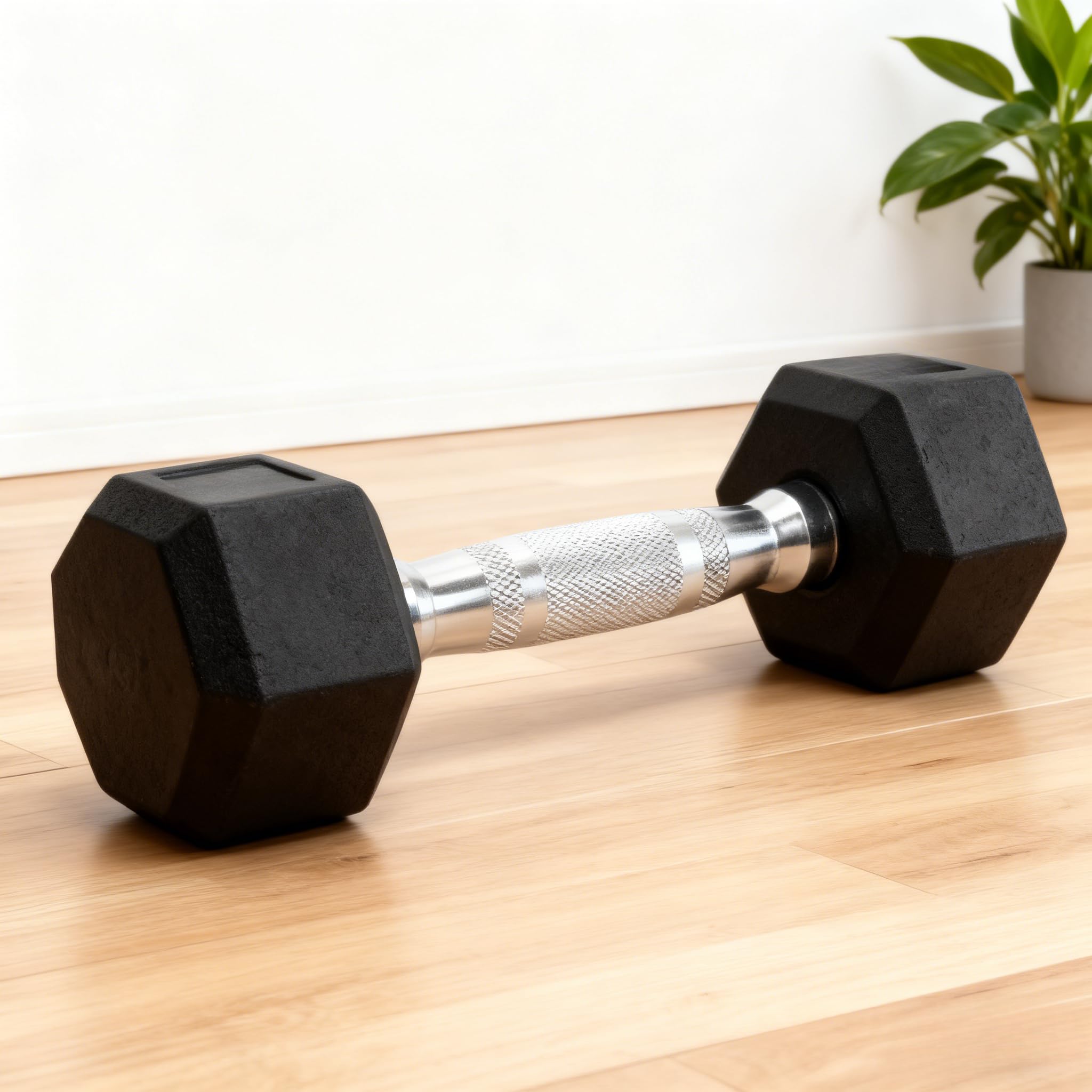 3lb Single Rubber Hex Dumbbell Non-Slip Floor-Protective Hex Base - Ideal for Home Gym Strength Training Rehab Exercises
