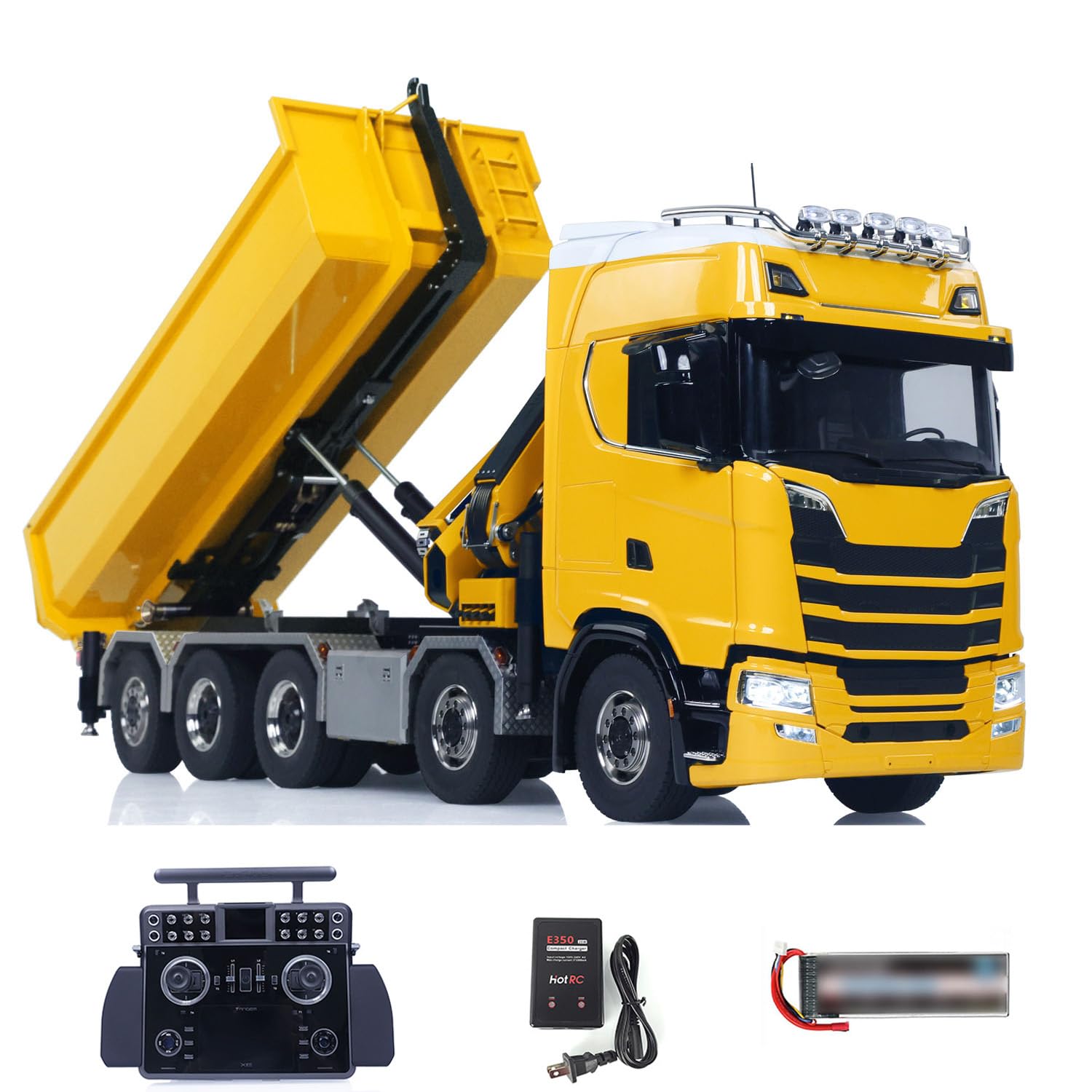 TOUCAN RC HOBBY 1 14 770S Metal 10x10 RC Hydraulic Crane Full Dump Truck Lorry Car Frsky XE