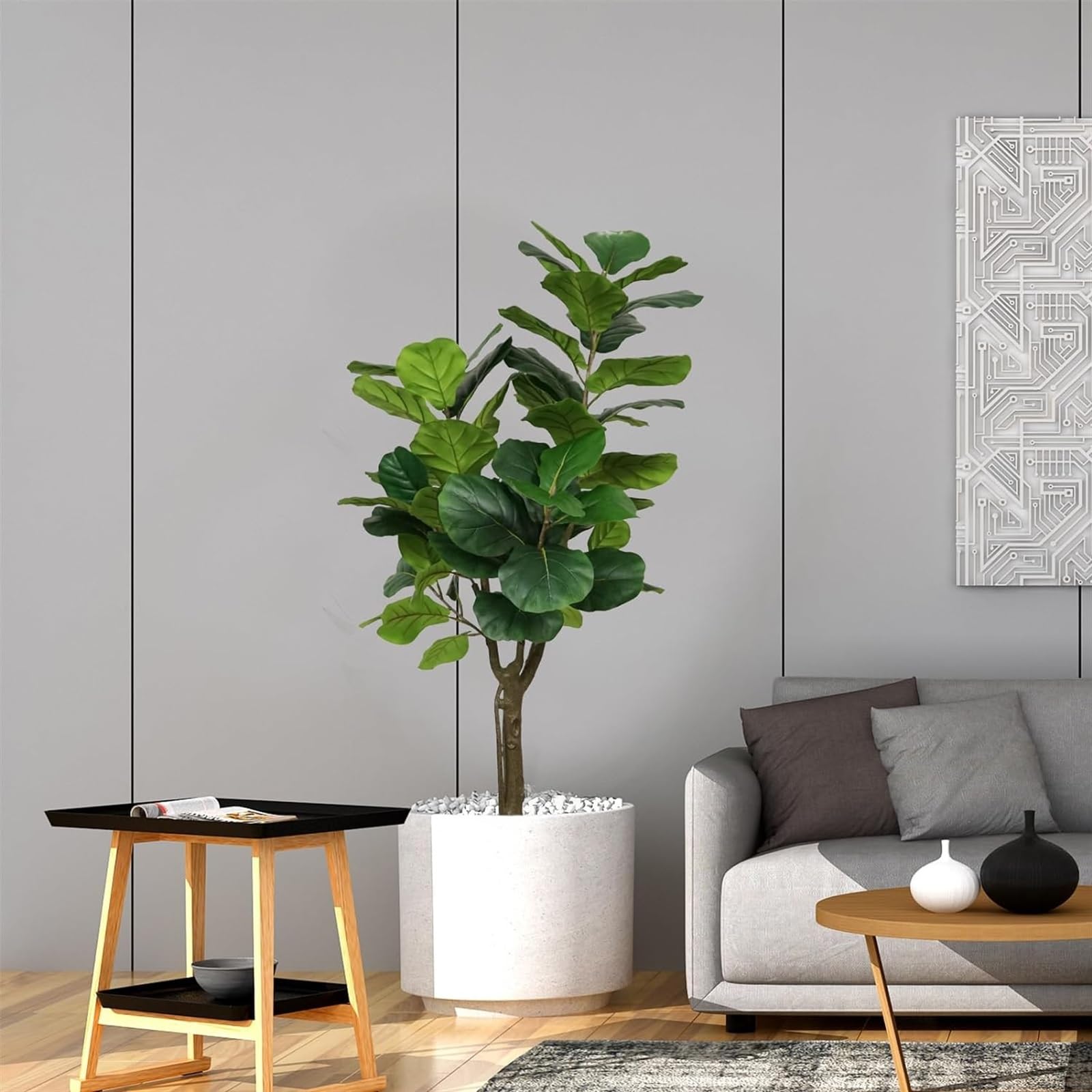 Amazon｜人工観葉植物 フェイクグリーン 大型 造木 フィドルリーフ
