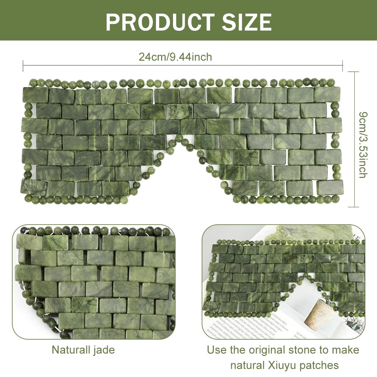 MAYCREATE® Natural Jade Stone Eye Mask for Puffy Eyes & Dark Circles — Amazon image 2