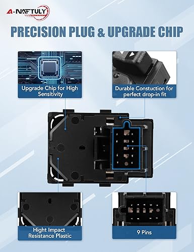 Miniatura 3 de 901124 Interruptor de espejo eléctrico compatible con Chevy Silverado 1500 2500 Suburban Tahoe 2000 2001 2002, GMC Sierra Yukon, reemplazo del