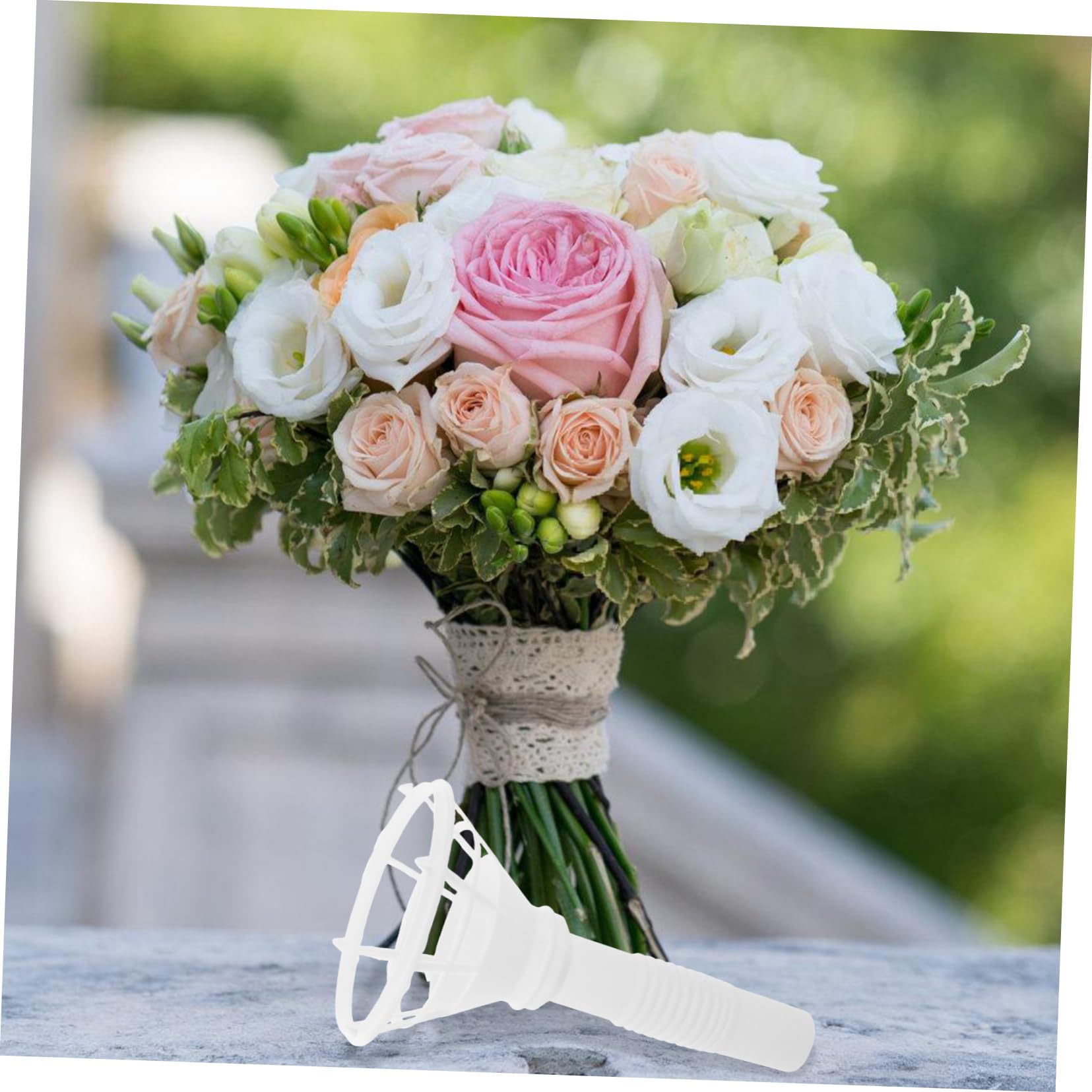 Soporte para Ramo de Novia DIY Blanco de Plástico 10 Piezas