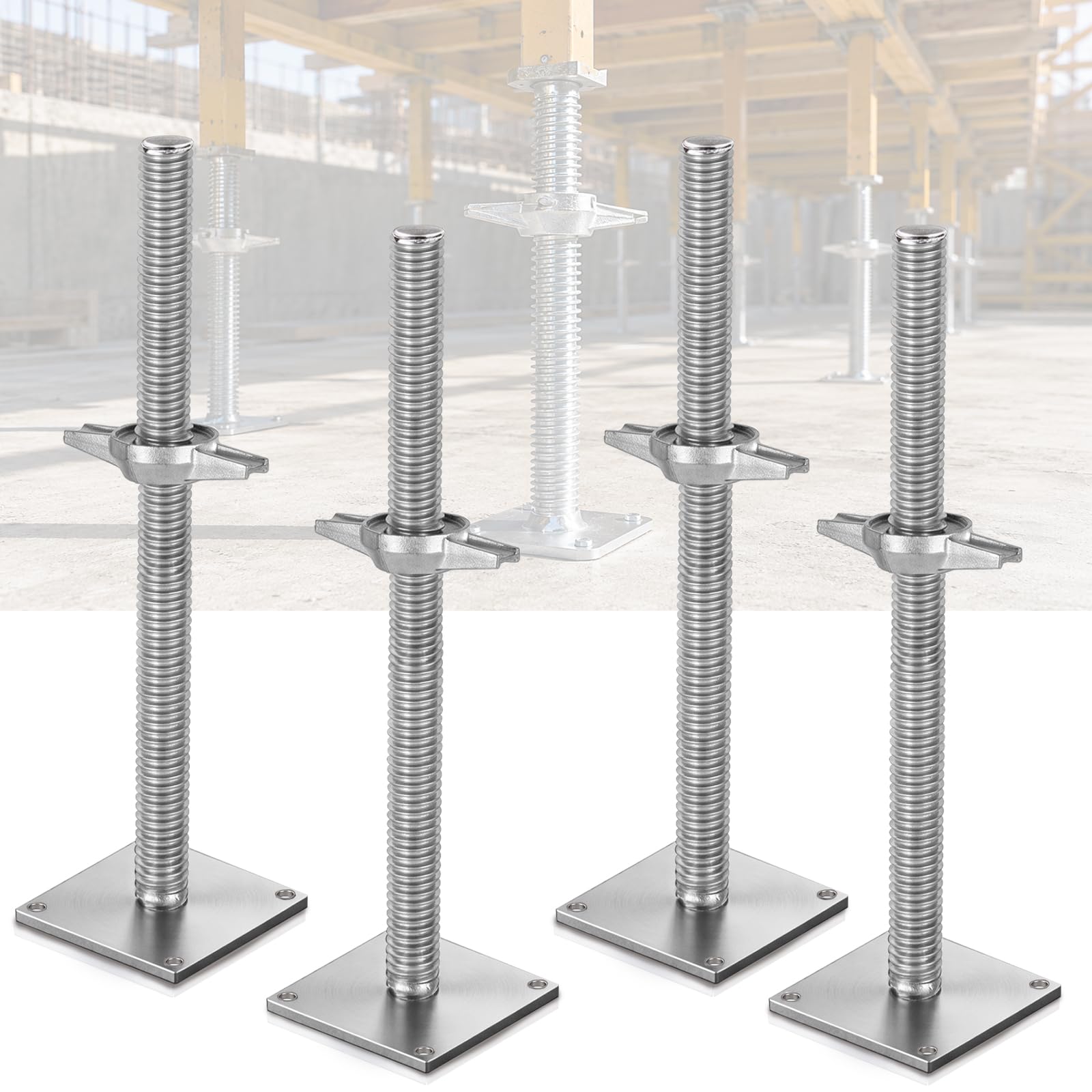 WUDLEP 4 Pack Scaffolding Jacks, 46cm Adjustable Scaffold Leveling Jacks