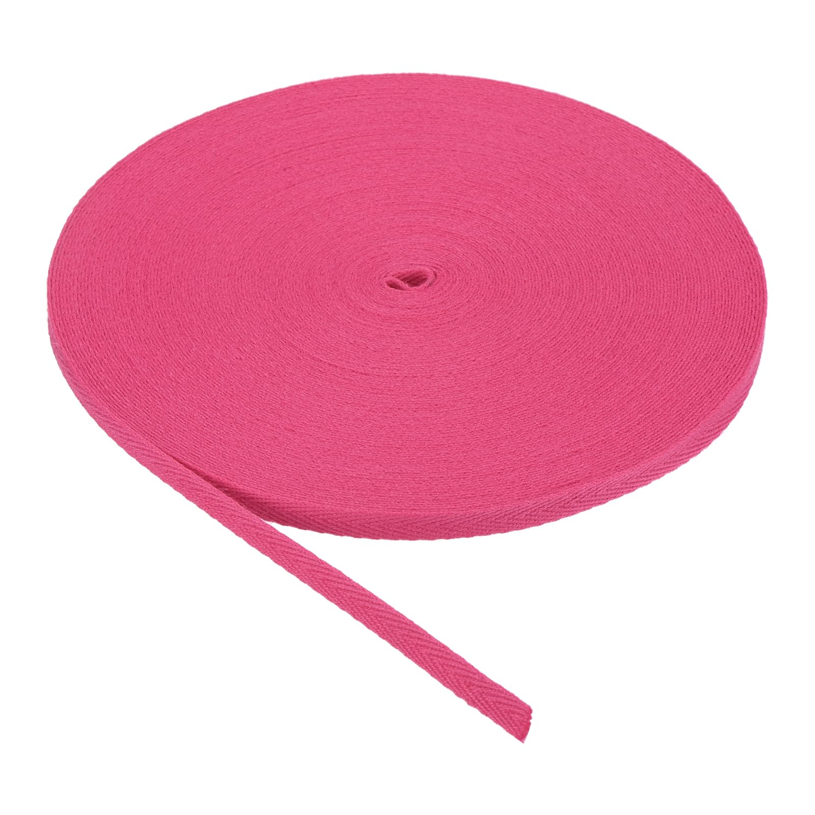 PATIKIL Cotton Twill Tape 6mm 23m Cotton Ribbon Bias Binding Tape Herringbone Webbing Trim for Sewing Gift Wrapping Rose Red