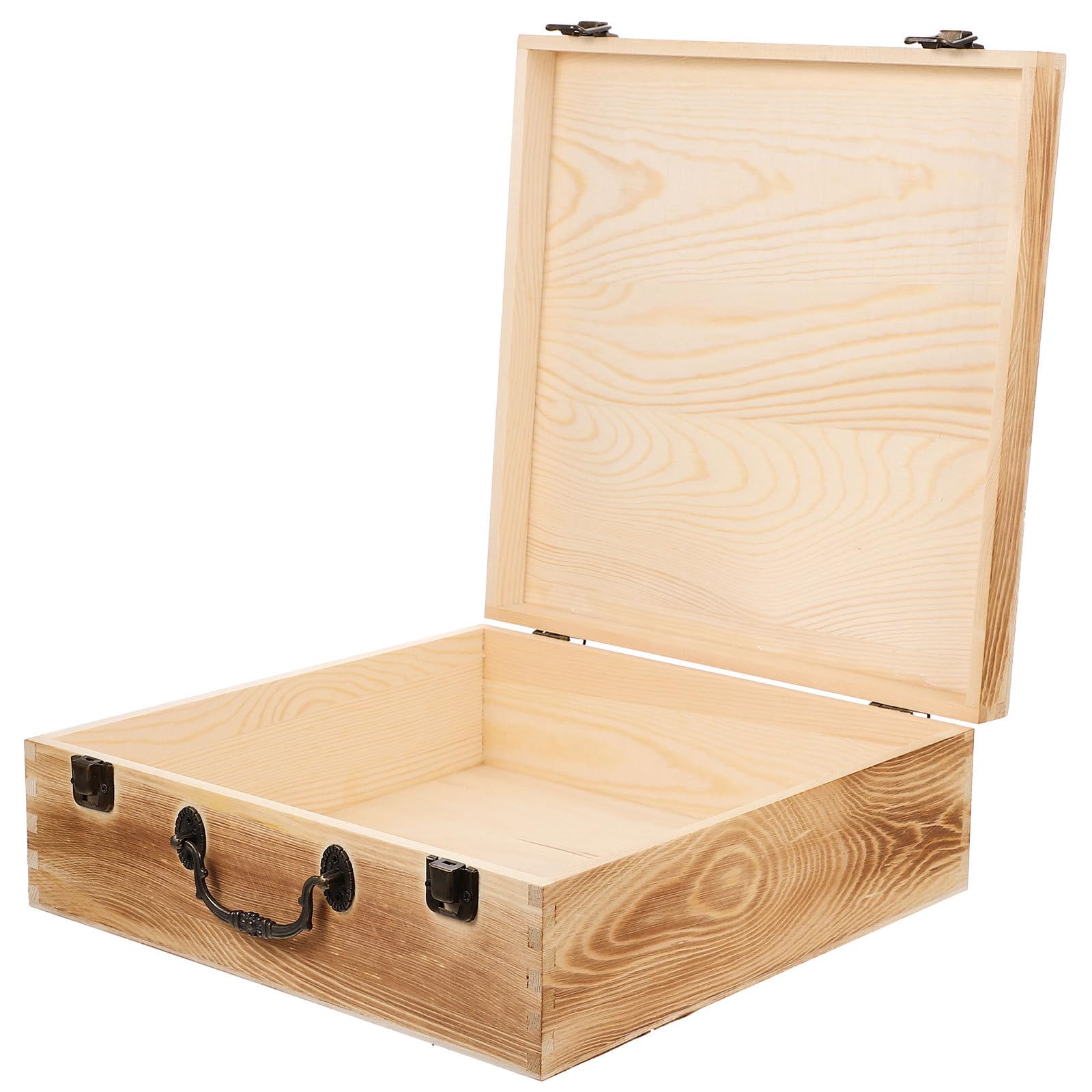CALLARON Caja de Madera Vintage Beige 30x30x10 Cm Versátil y Resistente para Almacenamiento de Joyas y Regalos en Cumpleaños