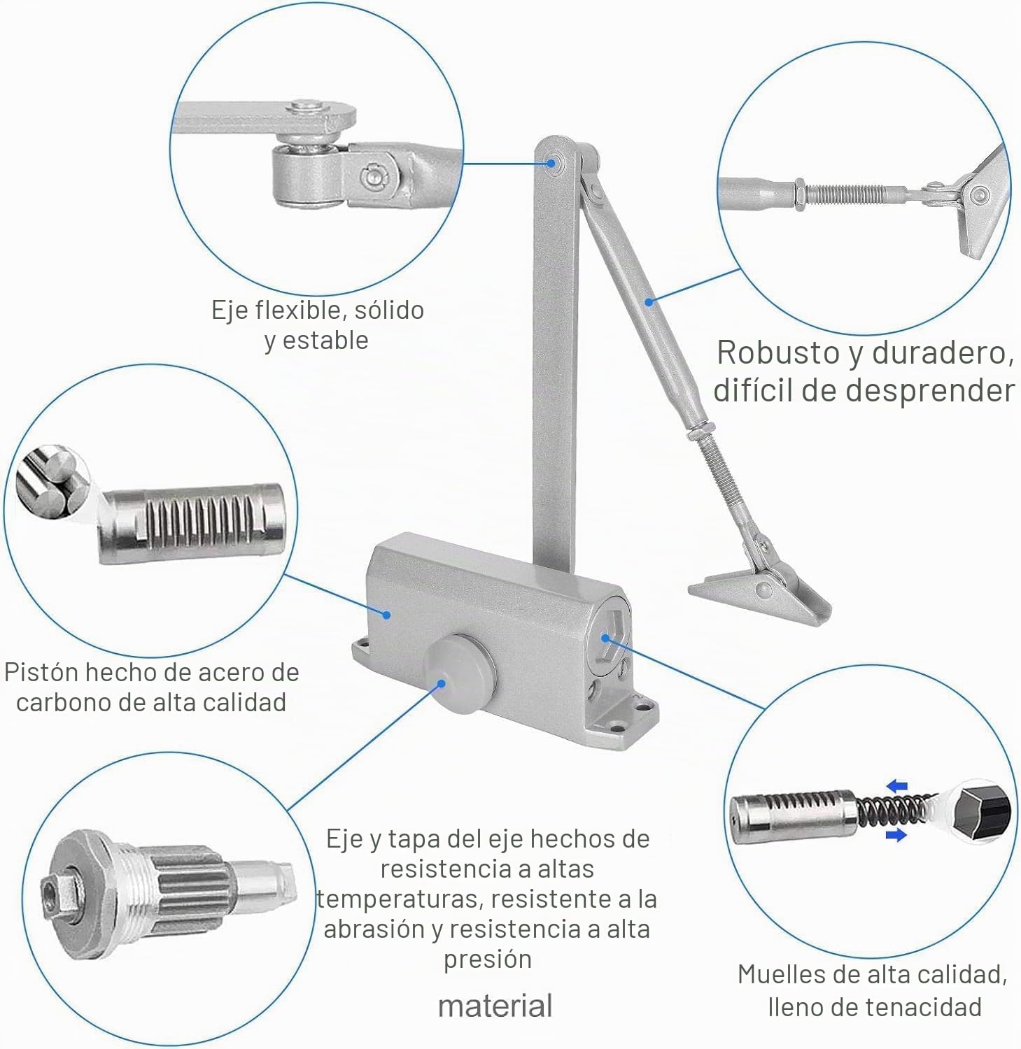 GOTOTOP Cierrapuertas Automático Hidráulico Ajustable, Puerta de Cierre Lento, Ideal para Uso Residencial y Comercial