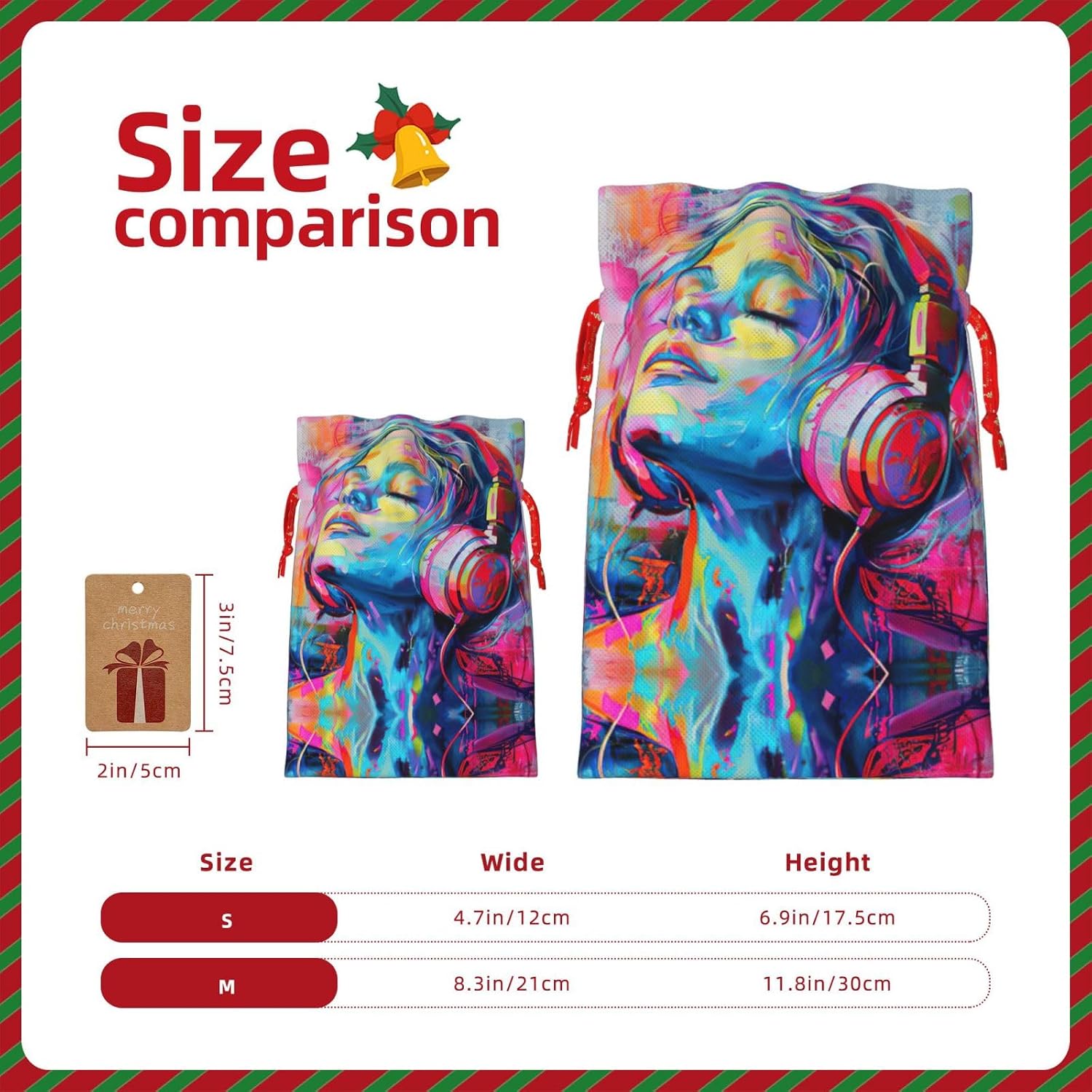 MYHSZTAH Music Print Holiday Gift Bags Adorable Reusable Versatile Bags For Gifts The Accessory For Every Occasion image 4