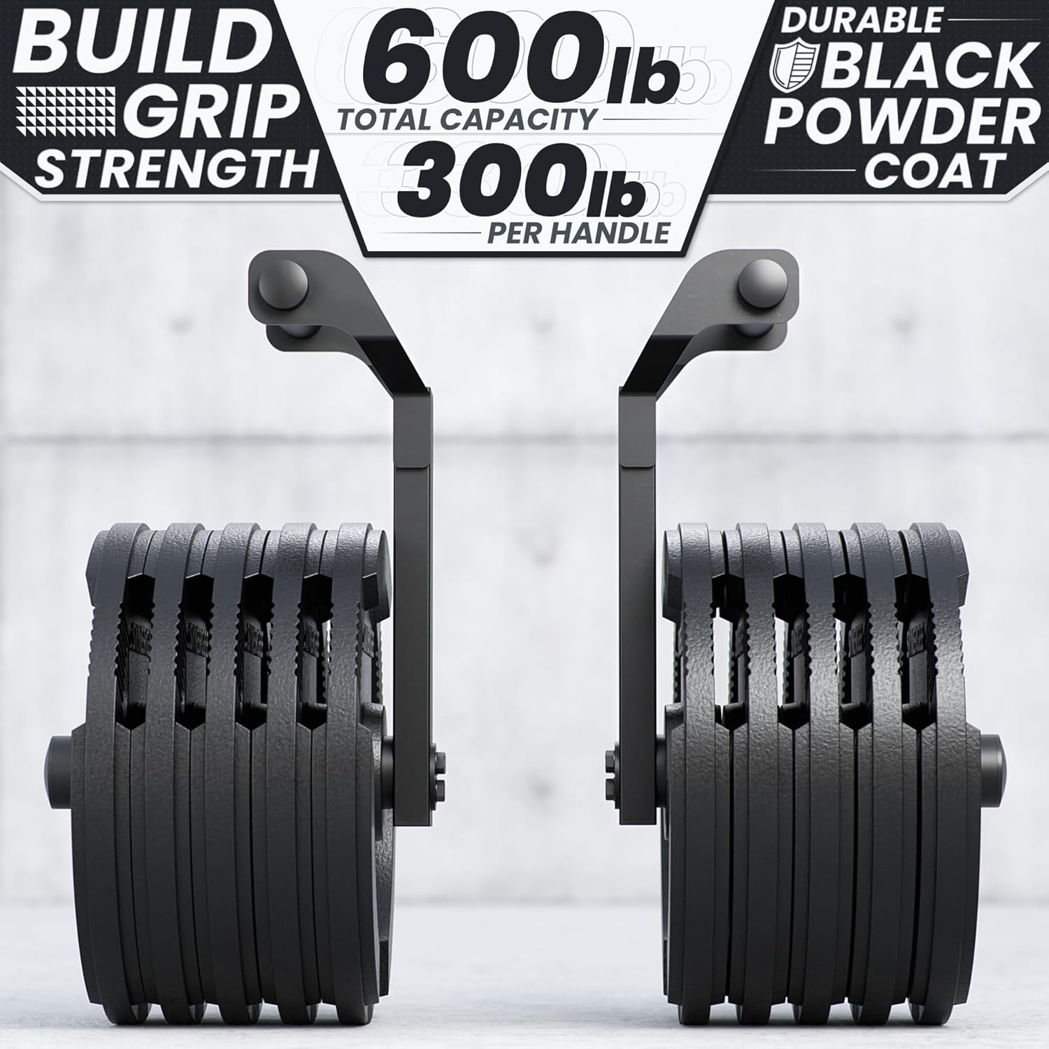 Synergee Farmer Carry Handles – Pair of Heavy‑Duty Walking Handles. Compact Strength‑Training Equipment with a 600lb Capacity