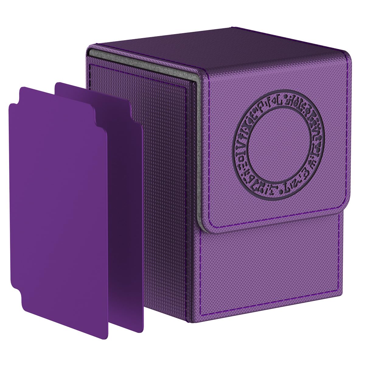 Bheddi Card Deck Box, Cards Storage Case, Deck Boxes for MTG YGO TCG Card, with 2 Dividers per Box, Large Size Holds up to 100+ Cards (Spellbind-Purple)