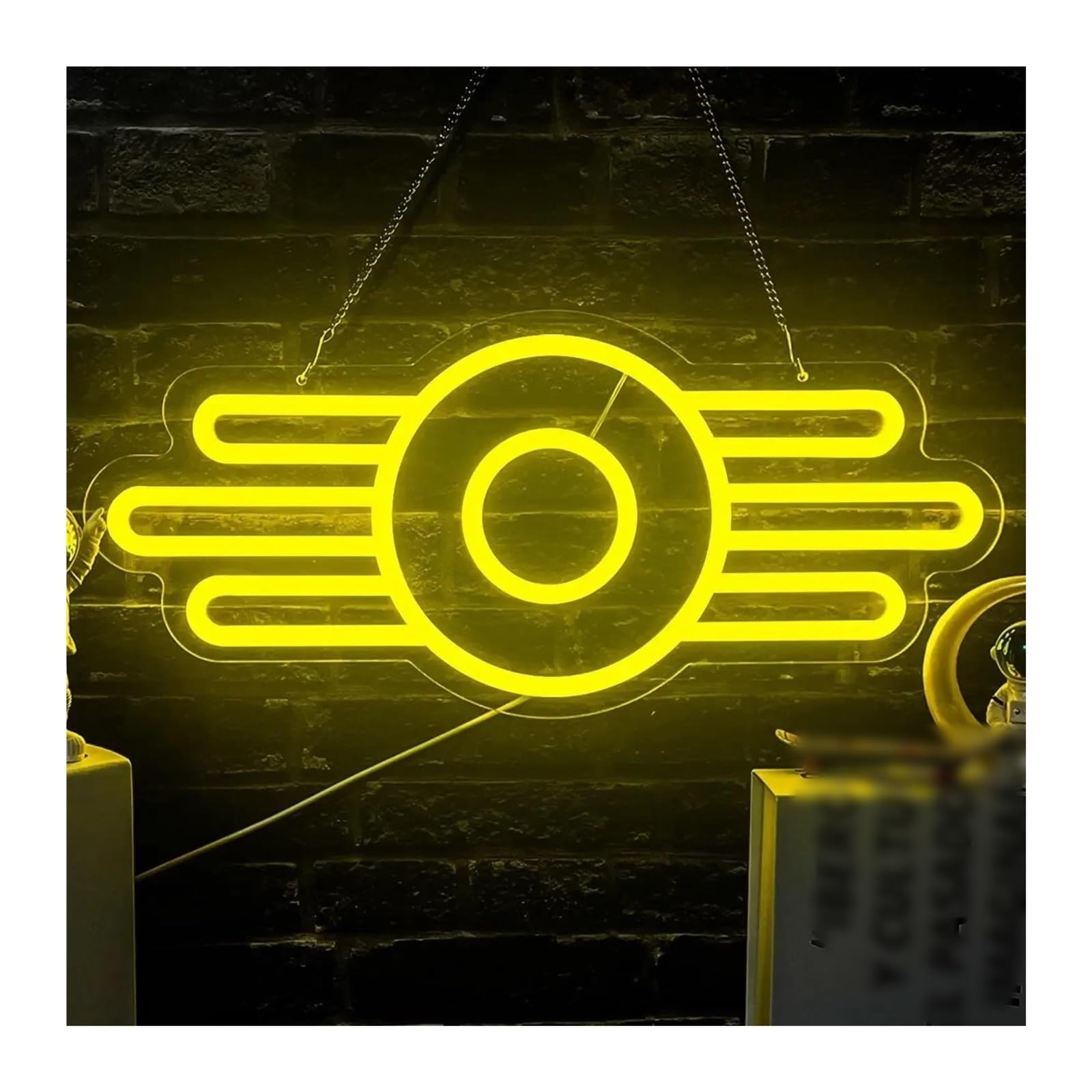 Insegna al Neon Fallout da Appendere, alimentata Tramite USB, Luce dimmerabile per Decorazione murale, Ideale per Feste a Tema Videogiochi e per la casa, Personalizzabile, 41x18,3