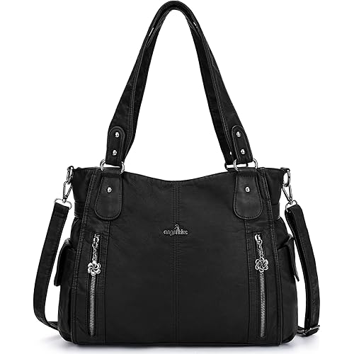 Angel Kiss Handbags for Womens Top-Handle Hobo Purse Roomy Casual Shoulder Bags PU Tote Satchel Purse for Women