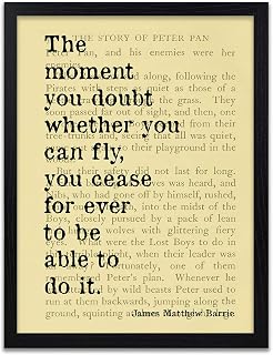 Peter Pan Book Quote Print - Quotes About Doubt - Fairy Tale Prints - Literary Gift - Gifts - Frame Not included