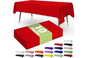 Premium Disposable Red Tablecloth Rectangle (10-Pack)