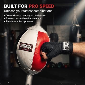 Ringside Leather Boxing Double End Bag, 7 Inches
