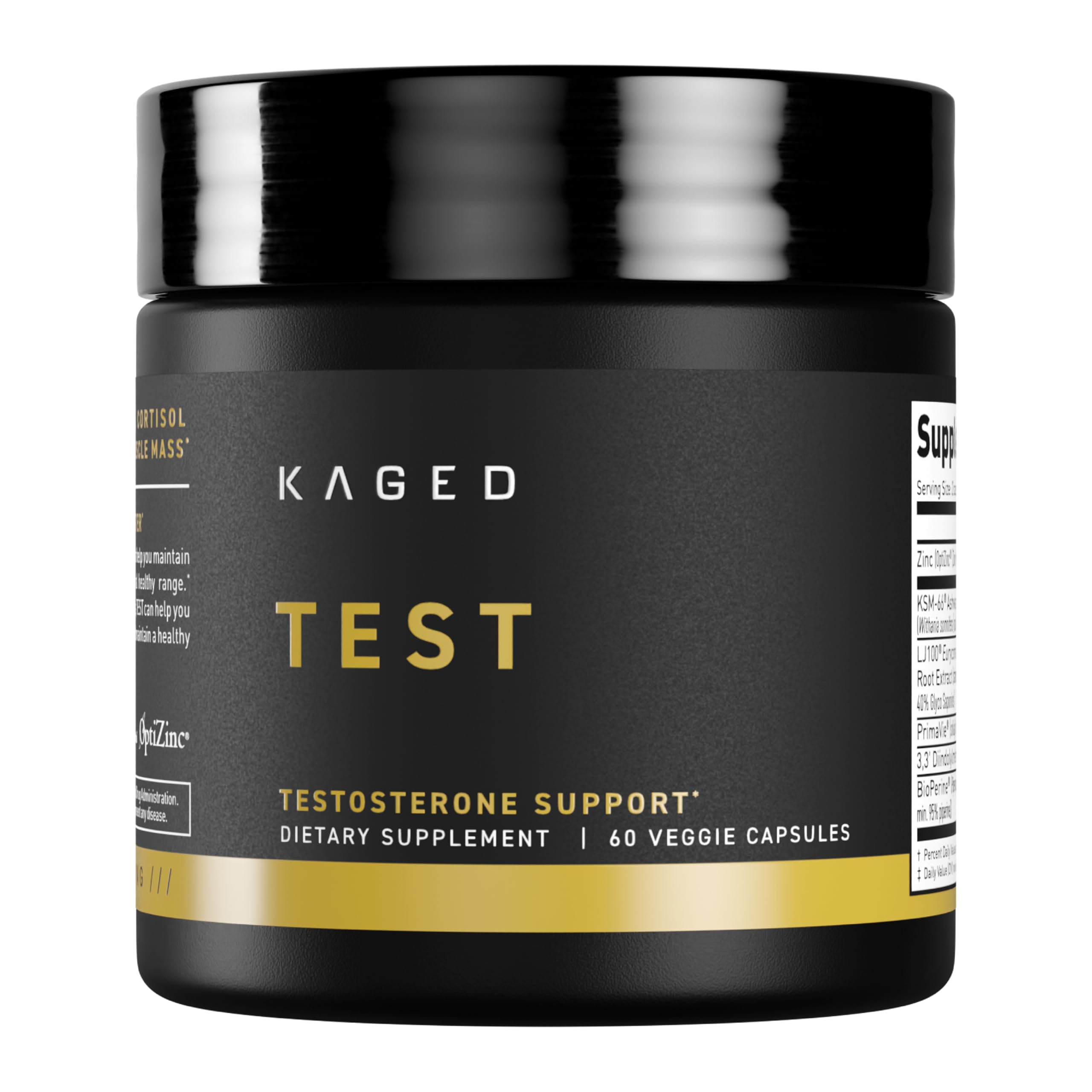KagedTest Capsules | Unflavored | Testosterone Booster Ferodrox | Premium Hormone Managment | LJ100 Tongkat Ali KSM-66 Ashwagandha Shilajit | Supplements for Men & Women | 60 Servings
