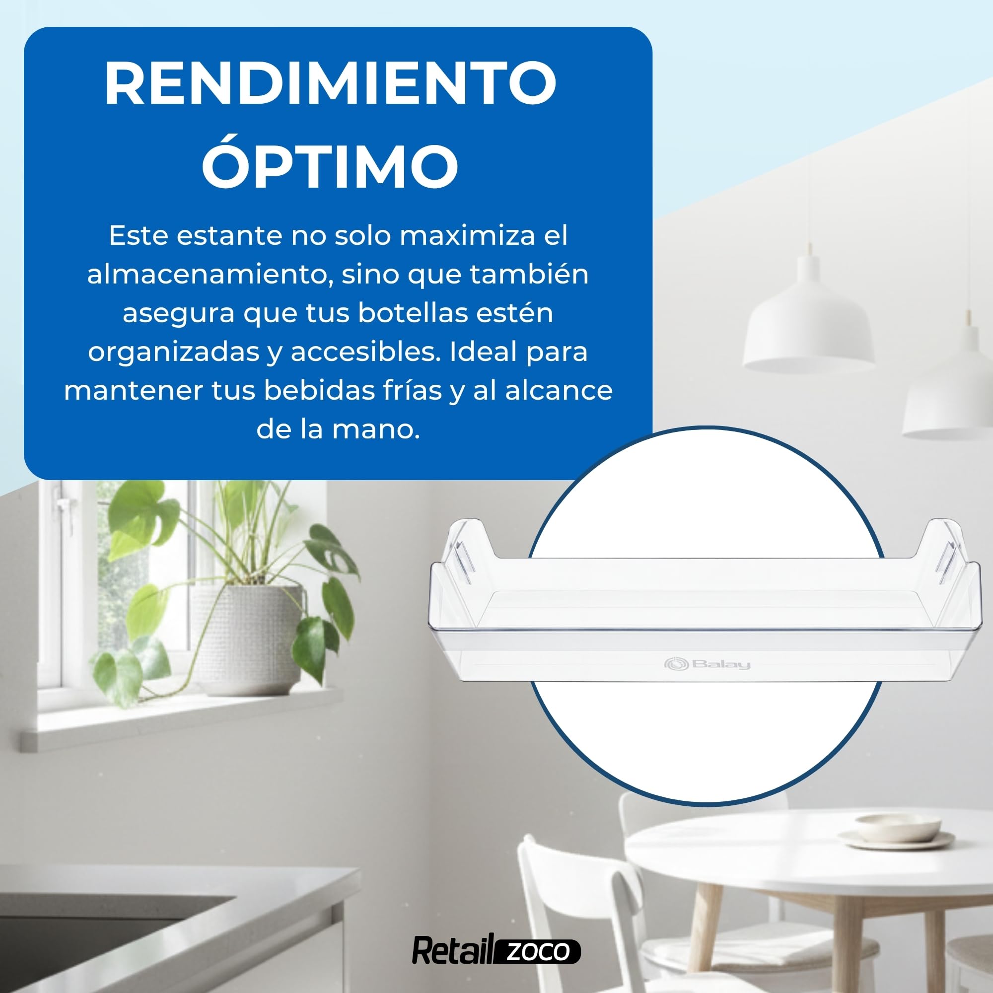 Estante Botellero Frigorífico compatible con Balay, Botellero inferior para la nevera, código original 11022295, compatible con 3KF6550MI, 3KF6551MI, 3KF6626WE, 3KF6635WI, entre otros — view 4