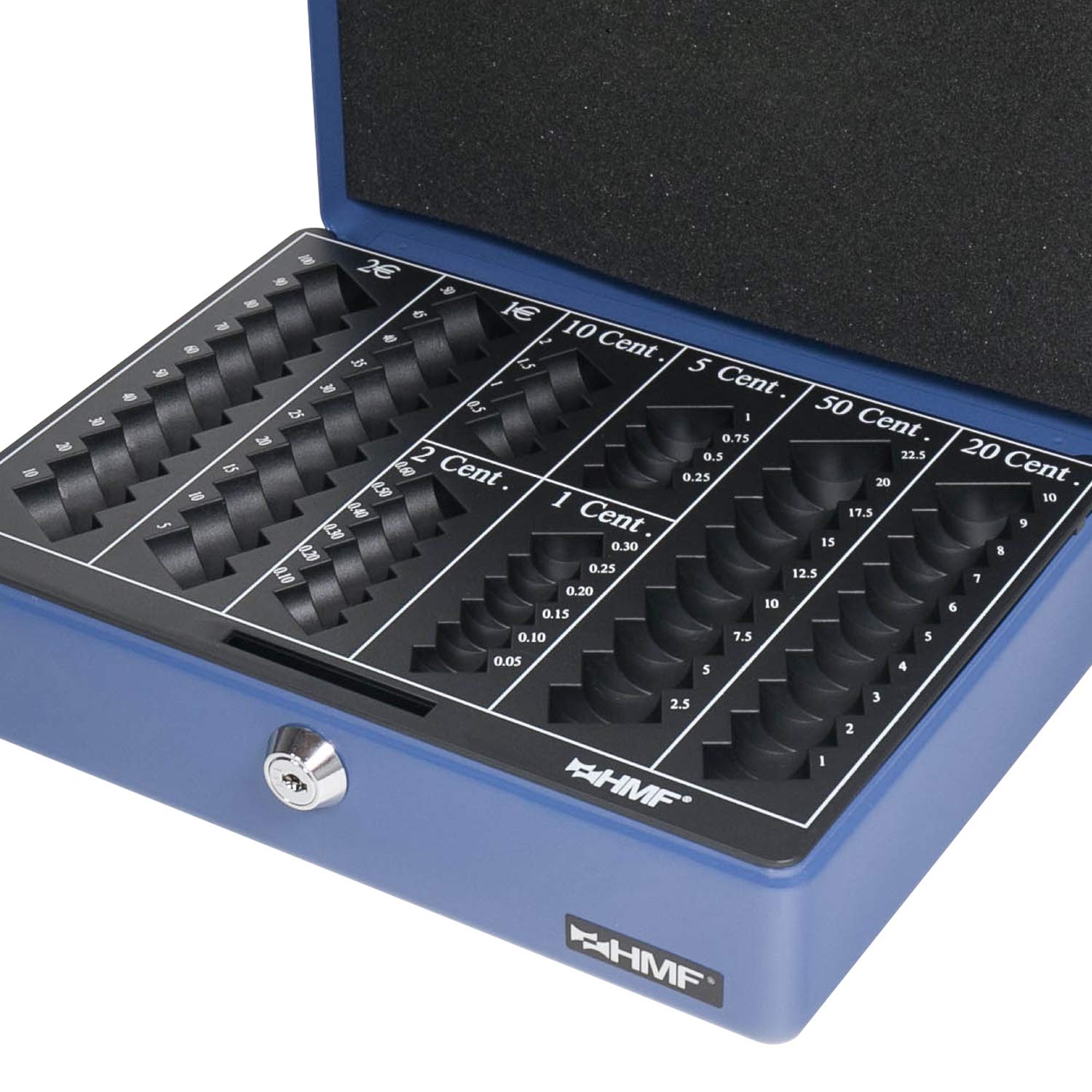 HMF 208-05 Caja de caudales, para monedas 25 x 18 x 9 cm, azul
