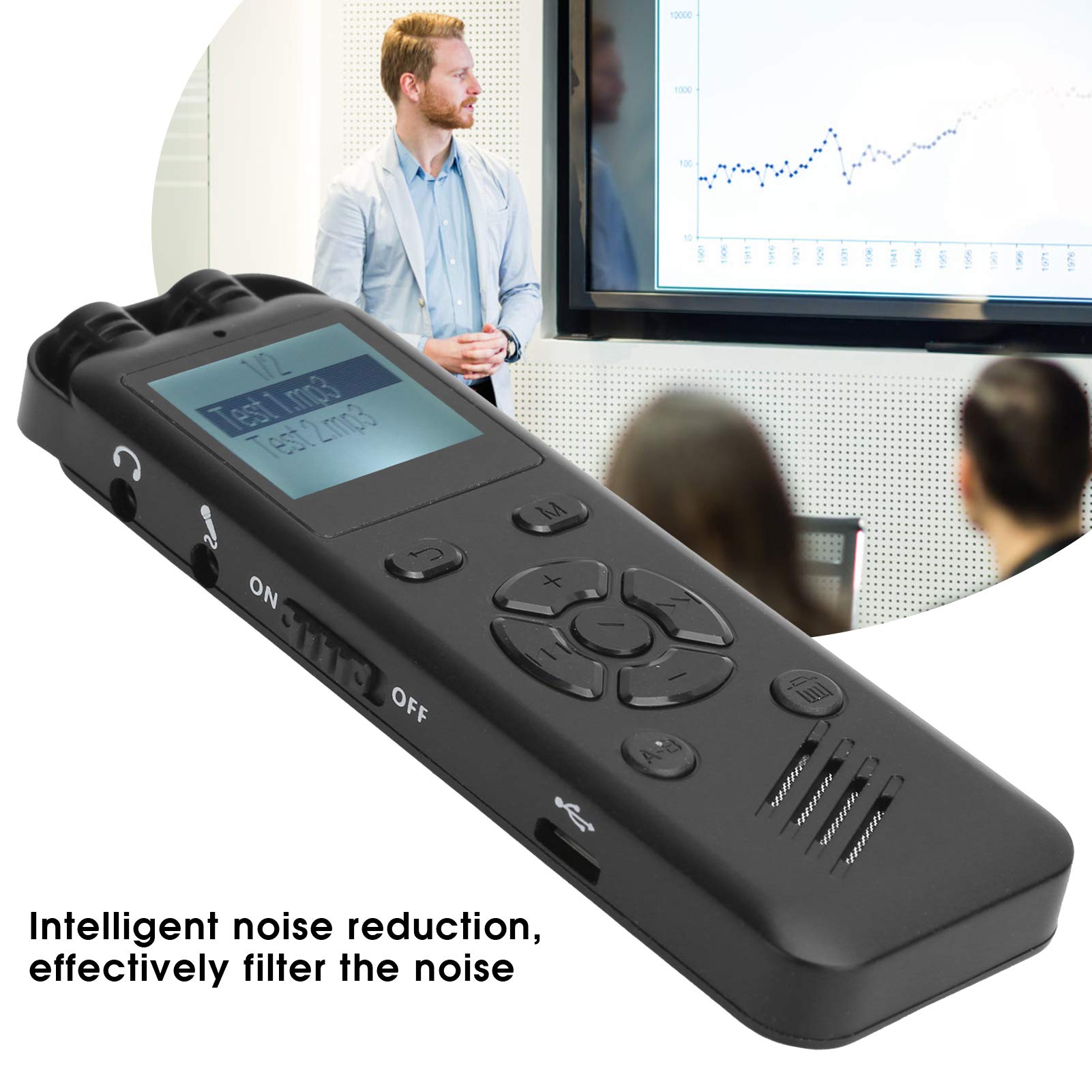 Lettore di Registrazione Professionale Senza Perdita MP3/WAV da 8 GB, Registratore Vocale Stereo con Riduzione del Rumore Intelligente, Lettore Musicale MP3 con Display a LED, Registrazione di Segment
