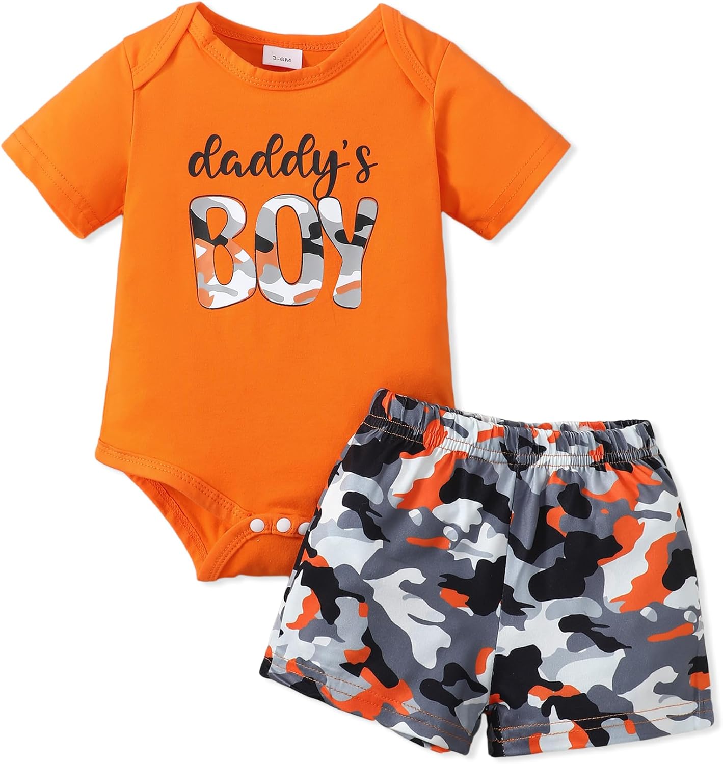 NZRVAWS Newborn Baby Boy Clothes Letter Printed Romper Shorts Summer Infant Outfits Camo Clothing Set 0 3 6 9 12 Months