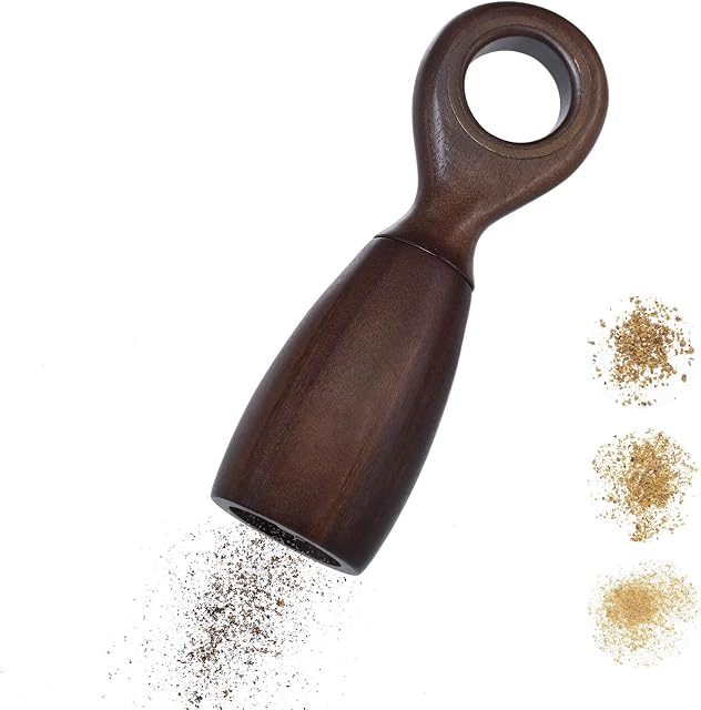 ChasBete Salt and Pepper Grinders Wooden Pepper Mill, Refillable Pepper Grinder Mill for Salt, Pepper, Dried Herbs, Spices