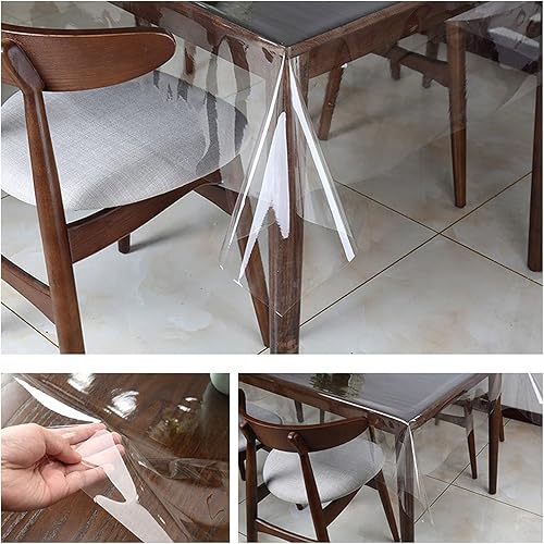 Miniatura 3 de Mantel protector de mesa de PVC transparente para escritorio, mantel de plástico transparente, protector de escritorio, tamaño múltiple de 0.020in