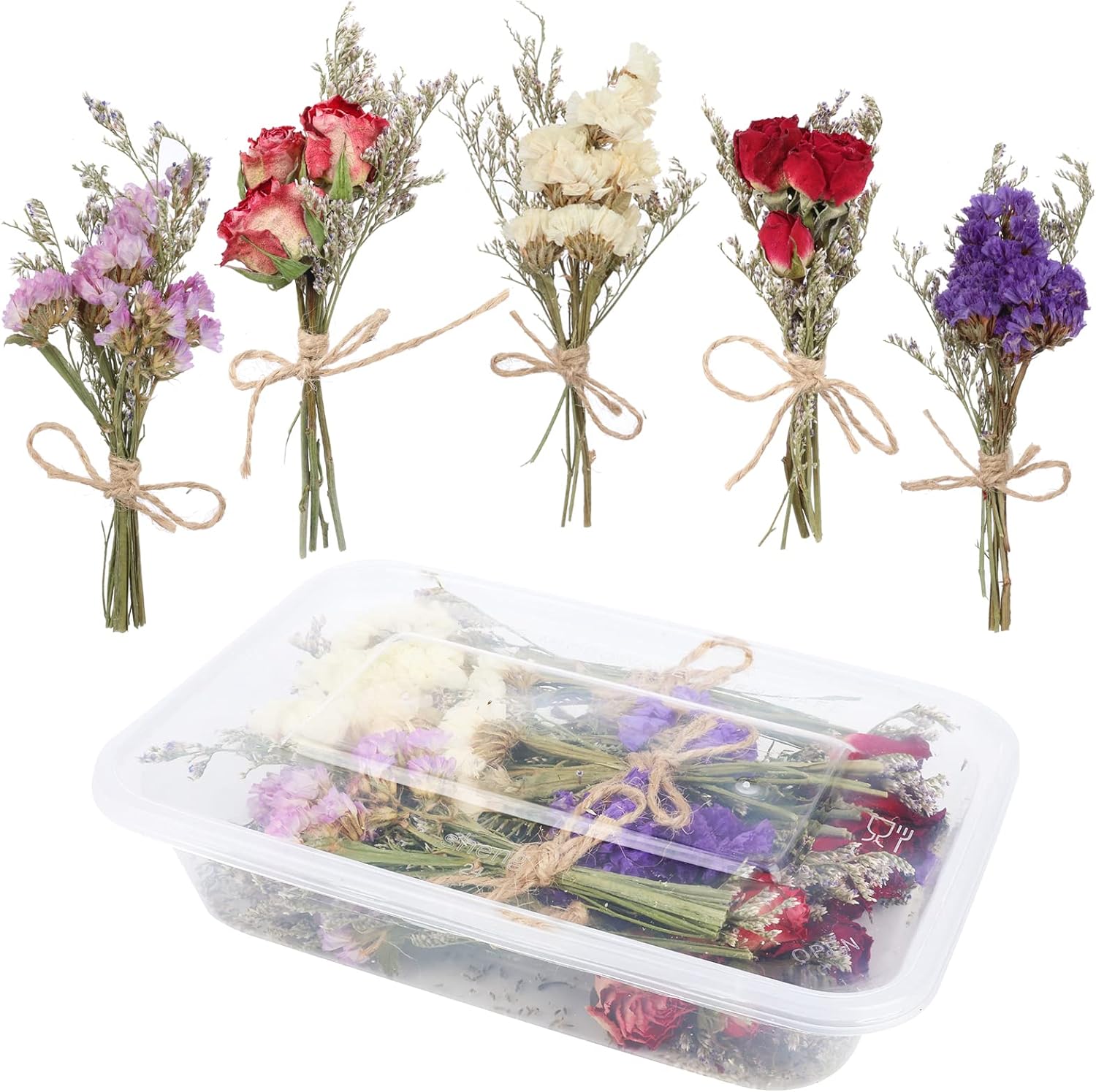 10 Pack Dried Flower Bouquets Mini Dried Flower with Stem Forget Me Not Dried Embossing Natural Flower Bundles Artificial Flower Dried Floral Arrangement for Vase DlY Wedding Decor (Forget Me Not)