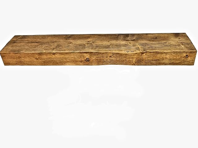 Rustic Mantle Piece Shelf Beam Solid Wood Fireplace Chunky Wooden Floating Shelf | Handmade to Order | 8 Colours | 18 Size Options