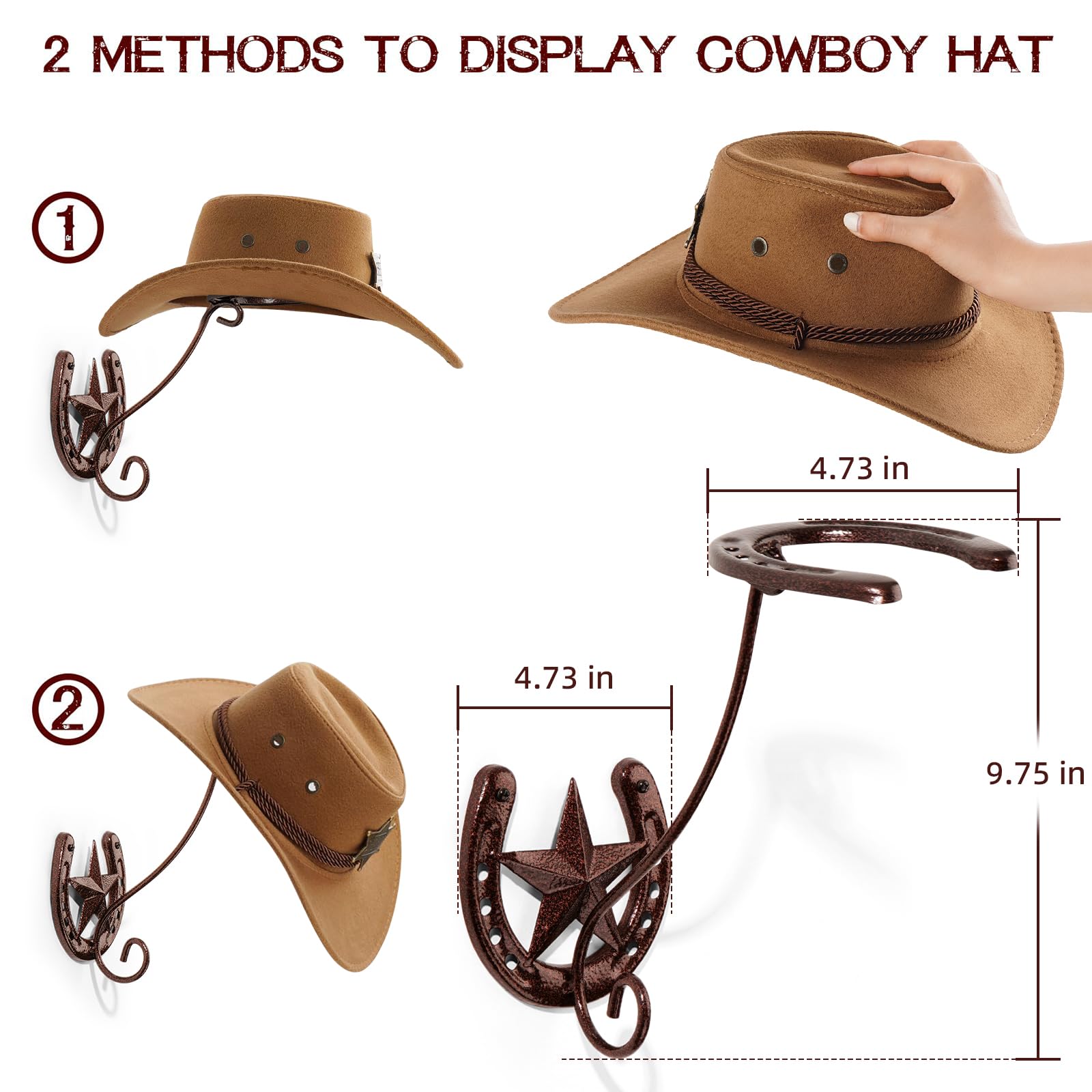 Western Double Cowboy Hat Rack Cowboy Hat Racks