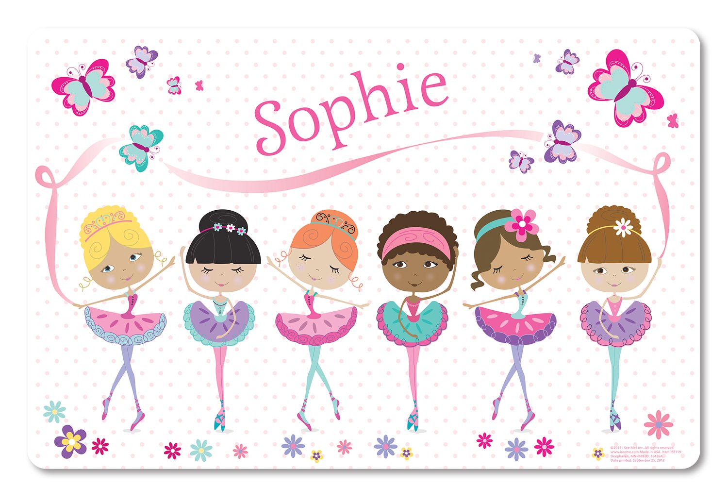 Personalized Placemat for Kids, Ballerinas - I See Me!
