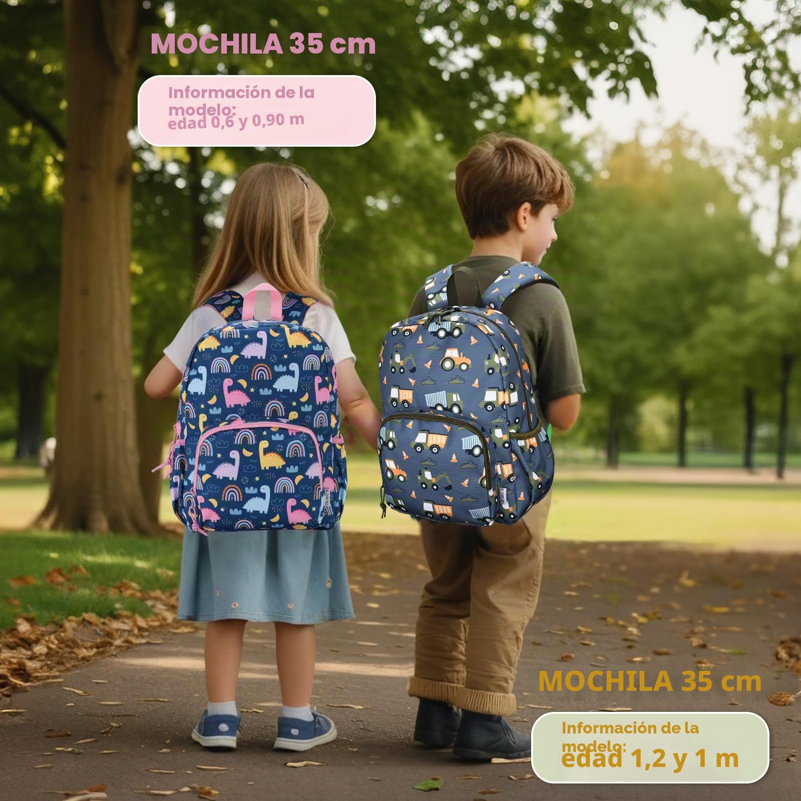 Chase Chic Mochila Infantil Resistente al Agua con Correa de Pecho - Mochila Escolar Ligera para Niños 3‑6 Años, Espalda Acolchada y Bolsillos Laterales, Varios Estilos