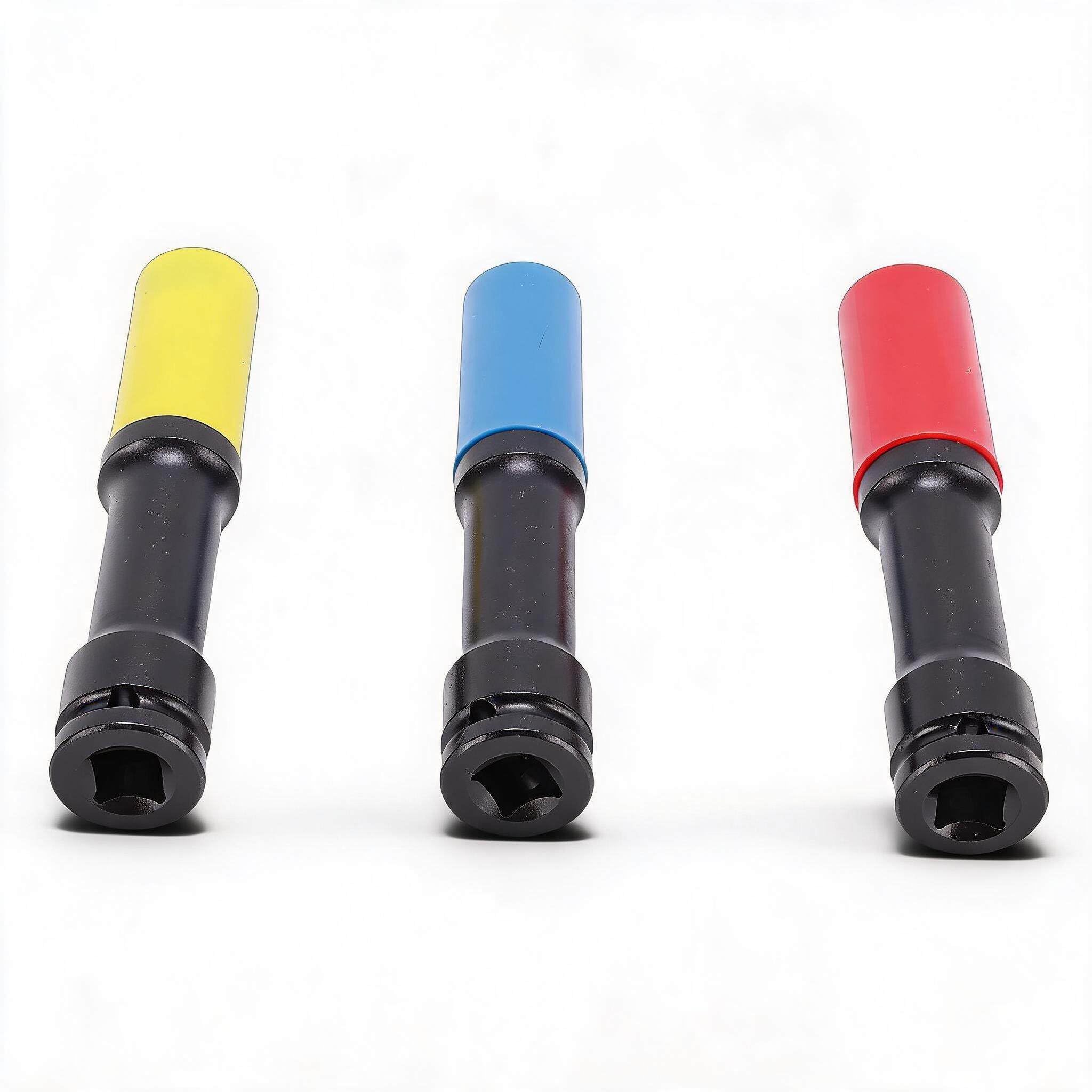 Dpofirs Zestaw Nasadek do Ochrony kół z cienką ścianką, 3 szt. Bardzo Długich, Głębokich Nasadek Udarowych 17 Mm 19 Mm 21 1/2 Cala, z Wydrążonym Sworzniem do Montażu i Demontażu Piasty Koła, Stop Cr