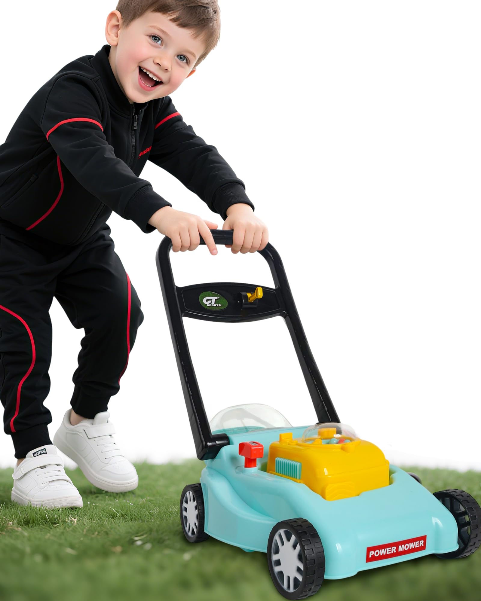 Kids Lawn Mower with Realistic Grass-Cutting Action and Sounds – No Batteries Required | Fun Outdoor Push Toy, Birthday Gift & Holiday Present for 3,