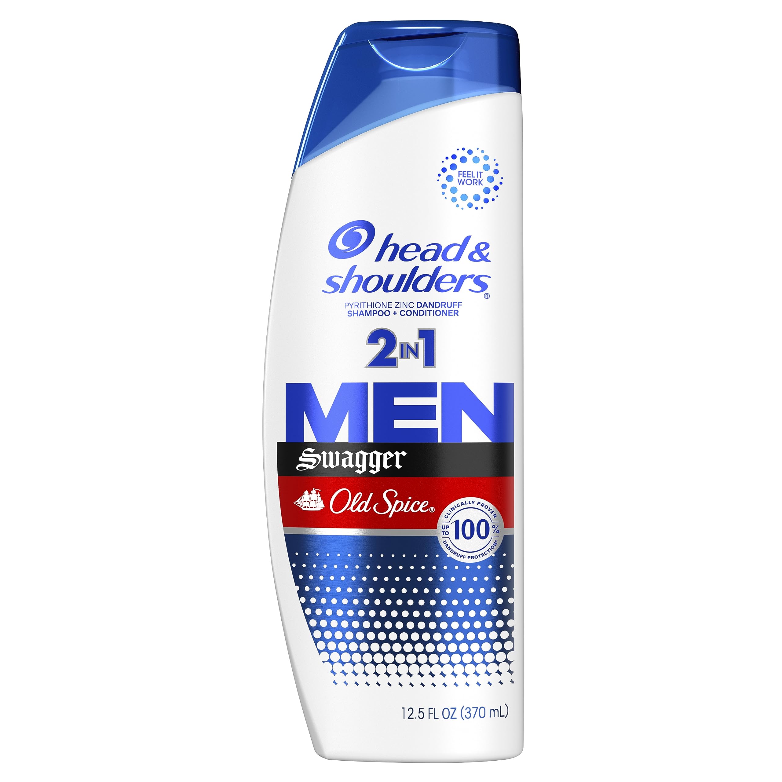 Head and Shoulders Mens 2 in 1 Dandruff Shampoo and Conditioner, Anti-Dandruff Treatment, Old Spice Swagger for Daily Use, Paraben Free, 12.5 oz