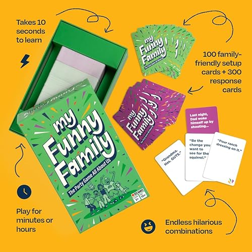 Miniatura 2 de My Funny Family Divertido juego de cartas para niños, adultos, familias Ideal para fiestas, noches de juego, juegos de viaje, campamento,