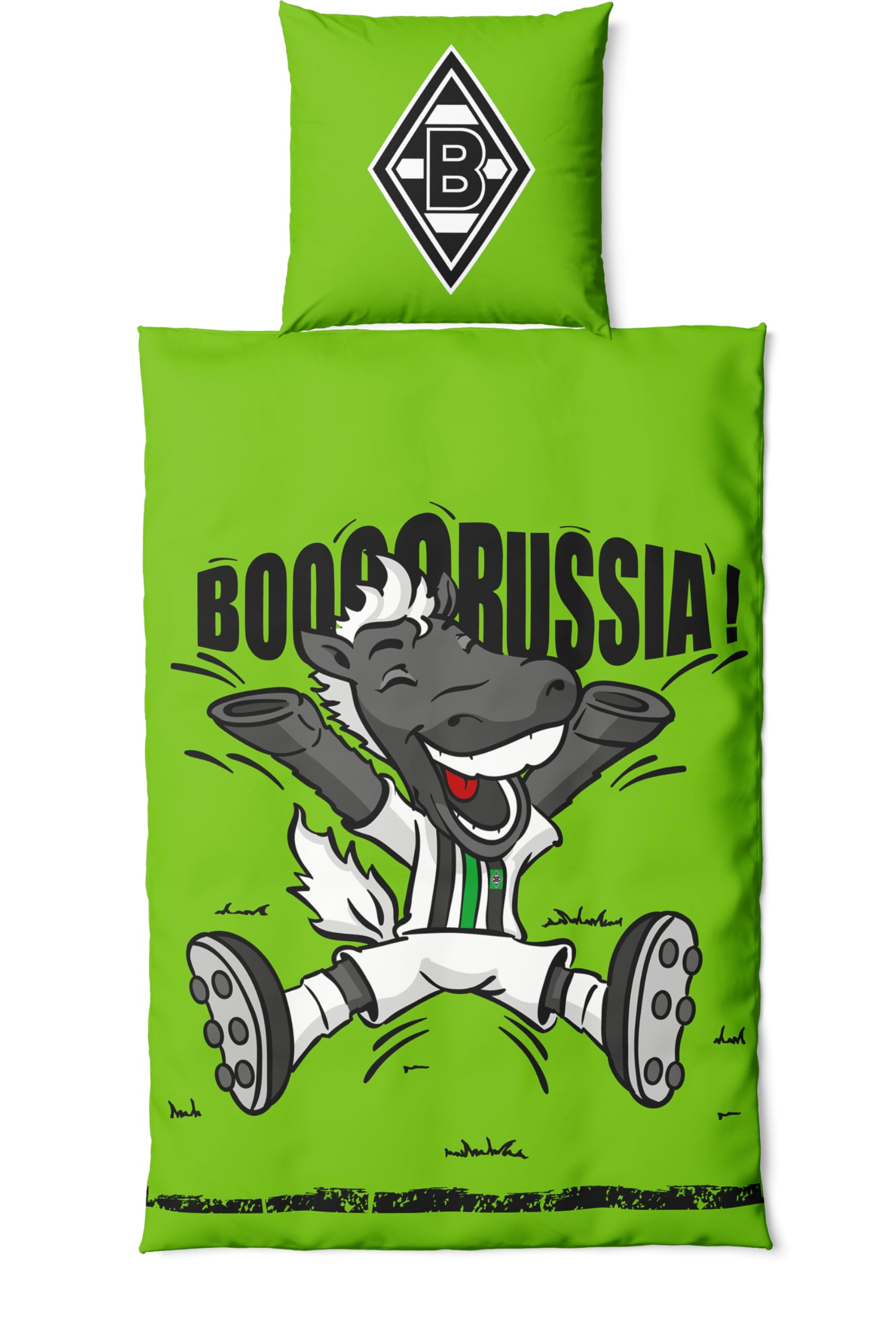 Borussia Mönchengladbach Bettwäsche-Set „Jünter“ | Offizieller Fanartikel Fohlenshop | Mit Vereinslogo & Motiv