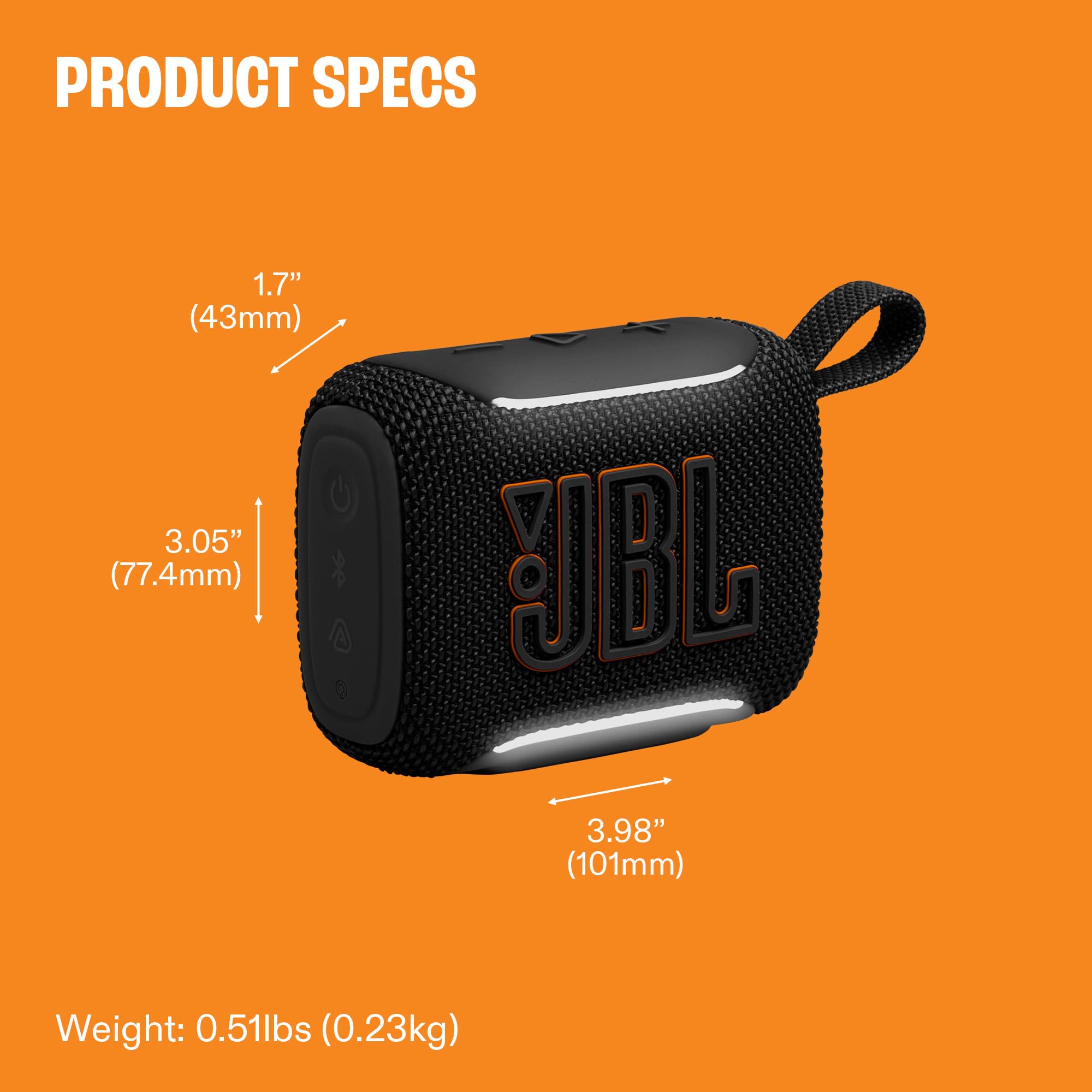 JBL GO 5 Ultra-Portable Bluetooth Speaker with Big JBL Pro Sound and Punchy Bass, AirTouch Pairing, Waterproof Design and 10-Hour Playtime, Black — view 8