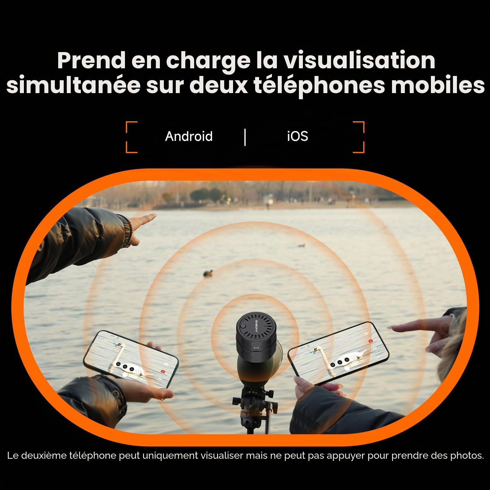 Svbony SC002 WiFi Longue-vue Caméra, 2MP 1080P Caméra sans Fil avec 32GB TF Carte, 10m Portée, Type-C Interface, Zoom Fonction, Compatible avec 37-56mm Oculaire, pour Observation Oiseaux, Photographie