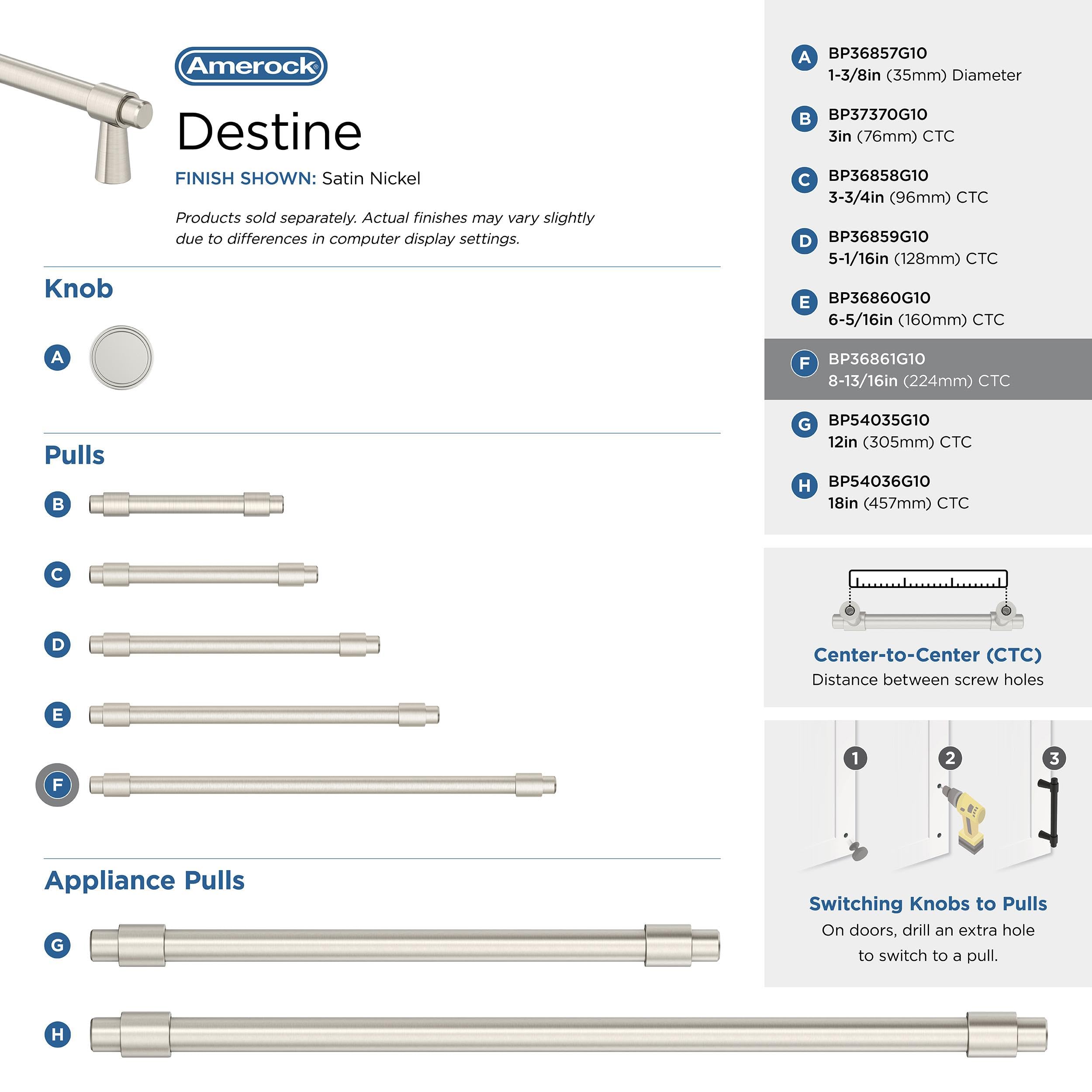 Amerock, Satin Nickel, 8-13/16 inch (224mm) Center-to-Center - Image 4
