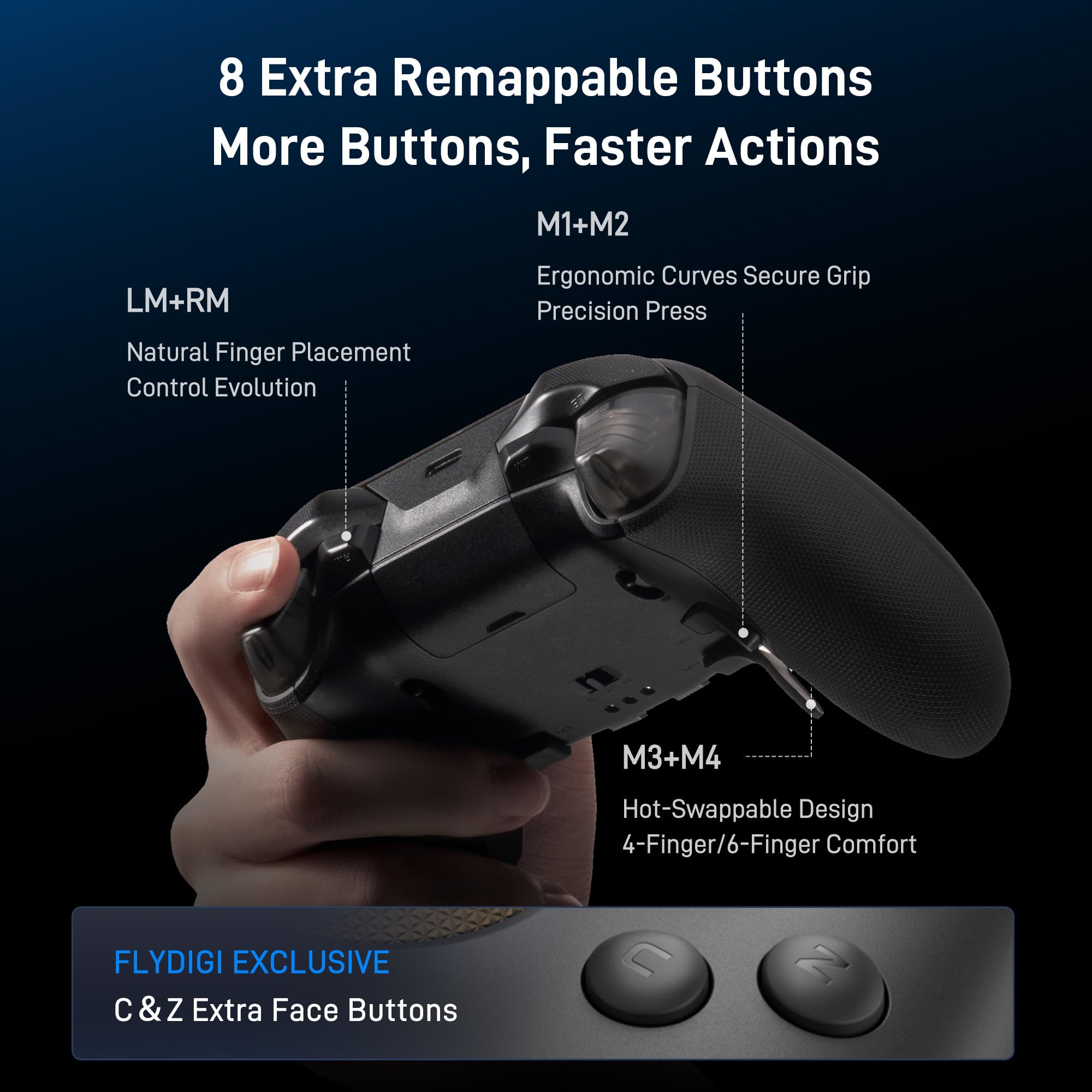 FLYDIGI Vader 5 Pro PC Controller, FORCEFLEX Joysticks, 3ms Ultra