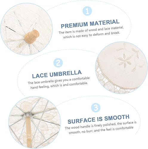 Miniatura 4 de VALICLUD Paraguas para decoración de boda, sombrilla japonesa, accesorios de boda, decoración victoriana, sombrilla nupcial, sombrilla de encaje