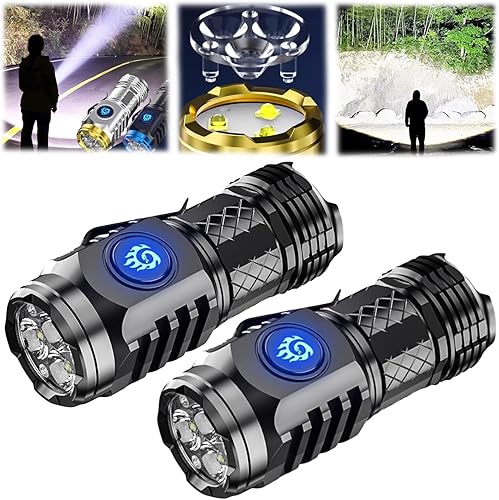 LONGLUAN Voltguard Elite - Linterna 2 en 1, linterna militar 2 en 1, linterna militar alemana de tres ojos monstruo mini flash Super Power (2