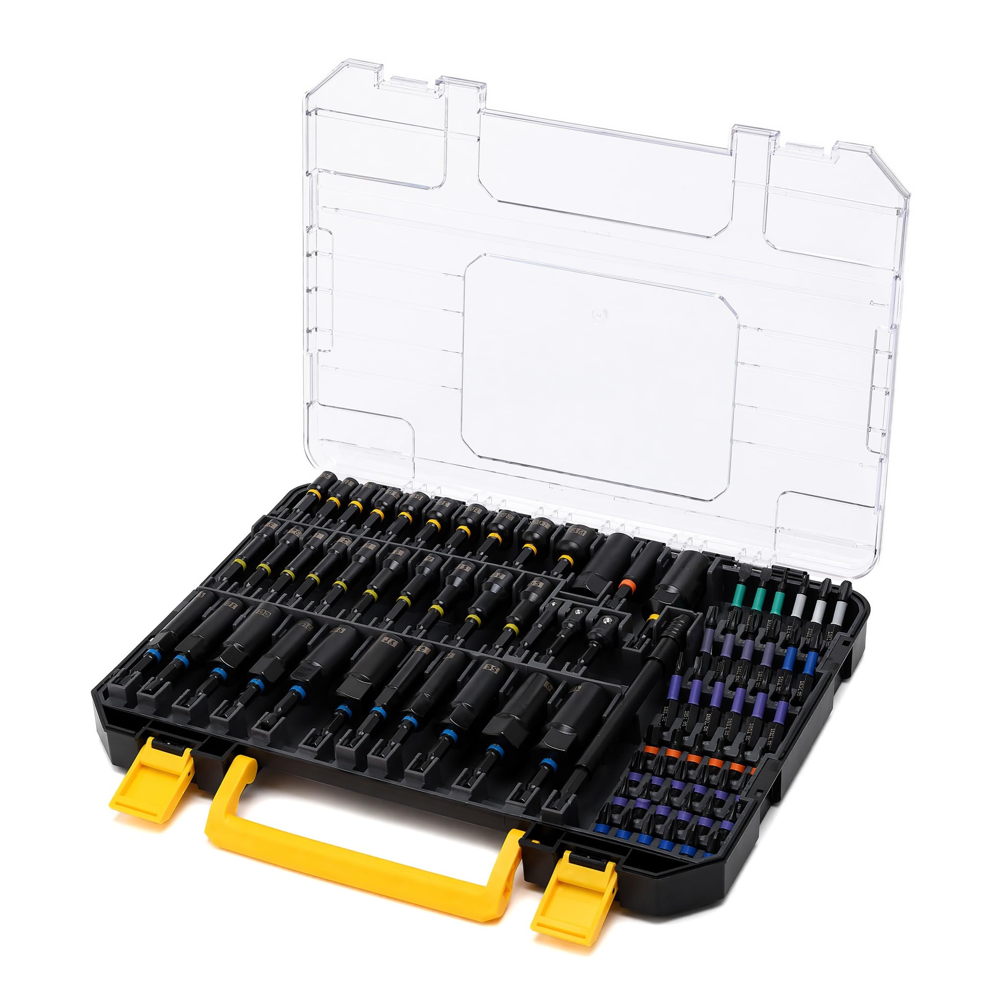 Lot de 80 embouts pour visseuse sans fil, jeu de douilles magnétiques avec embouts de visseuse à percussion, douilles universelles, adaptateur Wing Nut & Power Bits, acier allié - Coffret de 31,5 x
