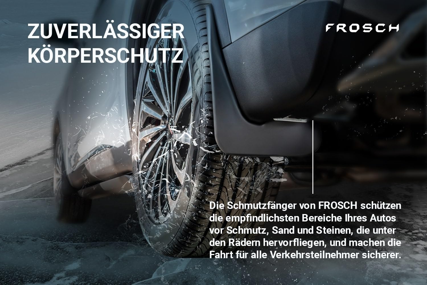Fartuchy przeciwbłotne tylne FROSCH pasujące do Volvo XC90, 2015-> 2-częściowy