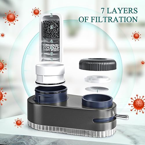 Miniatura 2 de Filtro de agua para fregadero filtro de agua del grifo para fregadero, filtros de agua transparentes para montaje en grifo, filtración múltiple que