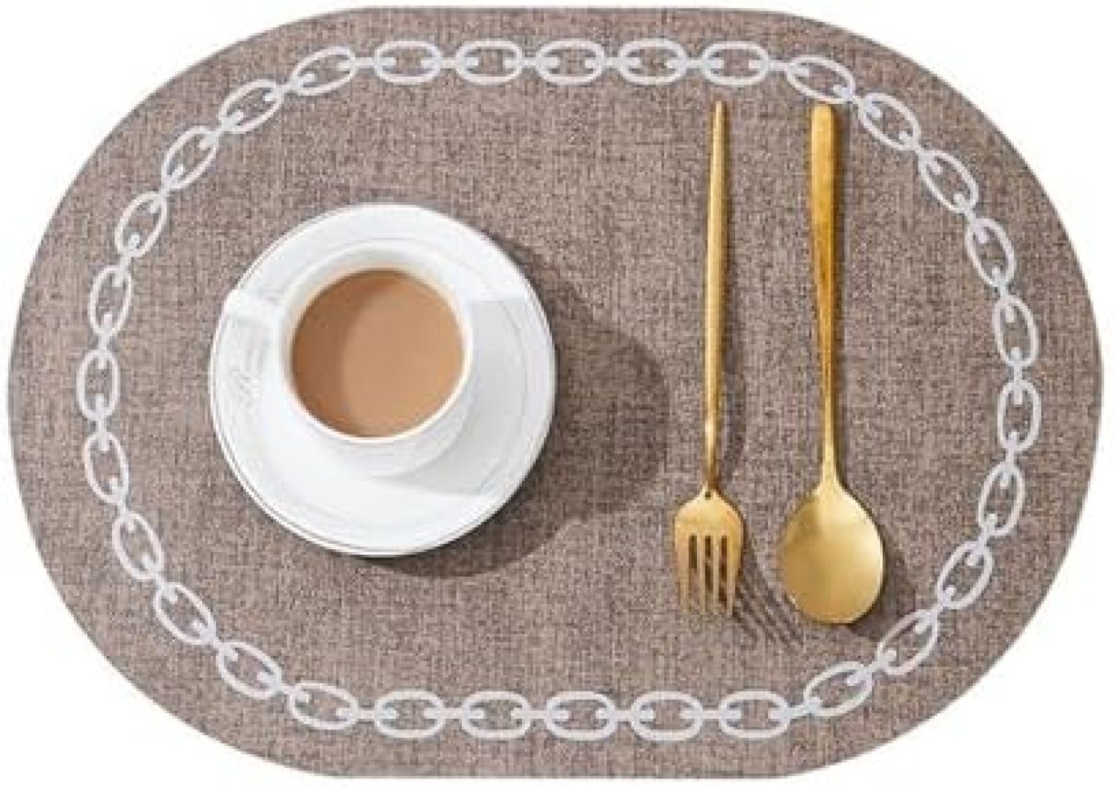 Set de table rectangulaire en PVC tissé bicolore 45x30 cm lot de 2