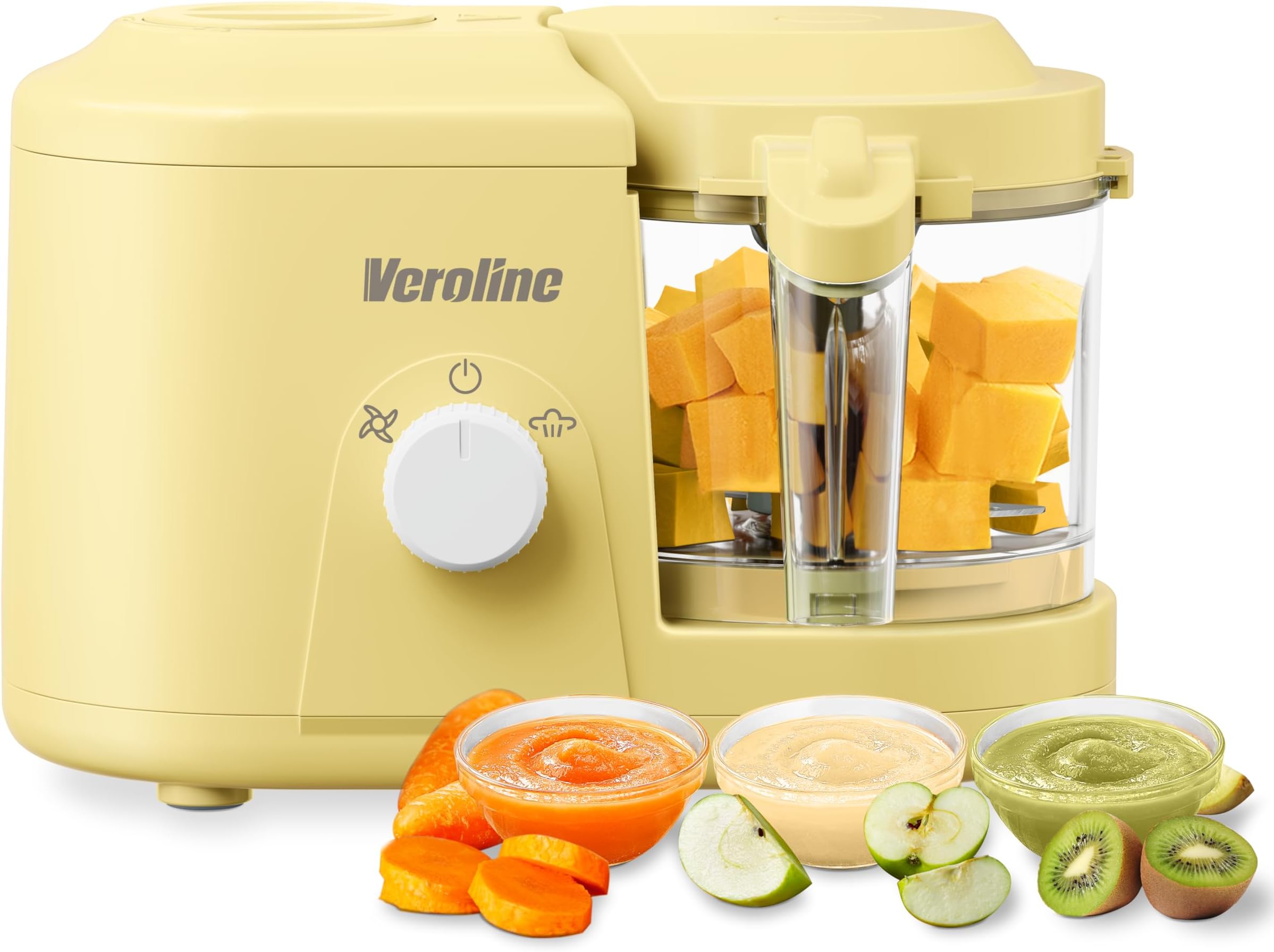 Veroline Baby Food Maker, One Button Rotate Control Baby