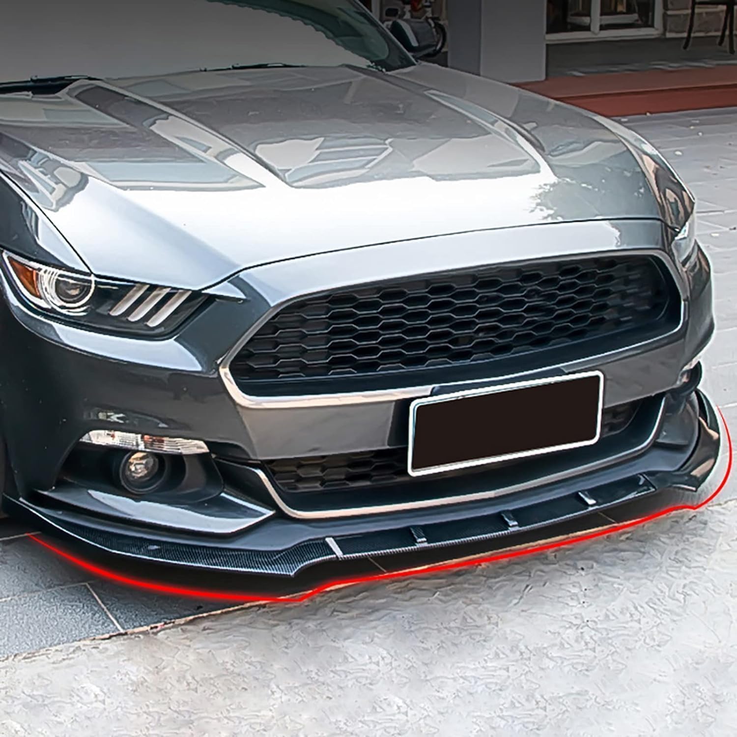 Splitter Delantero para Ford Mustang 2015 2016 2017, Look Carbono